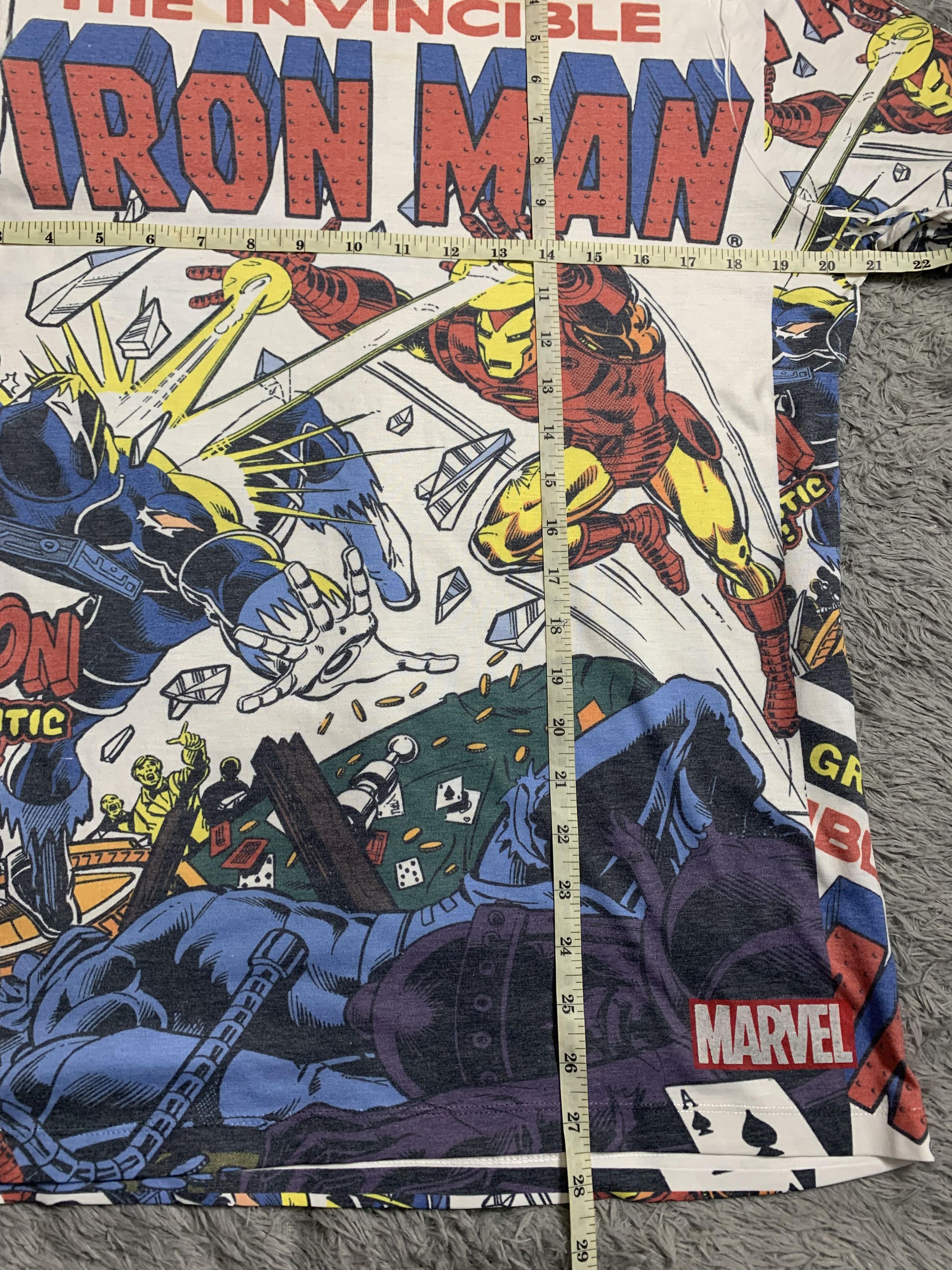 Vintage Vintage 90s Marvel Comics Iron Man All Over Print AOP Tee Size US L / EU 52-54 / 3 - 8 Thumbnail