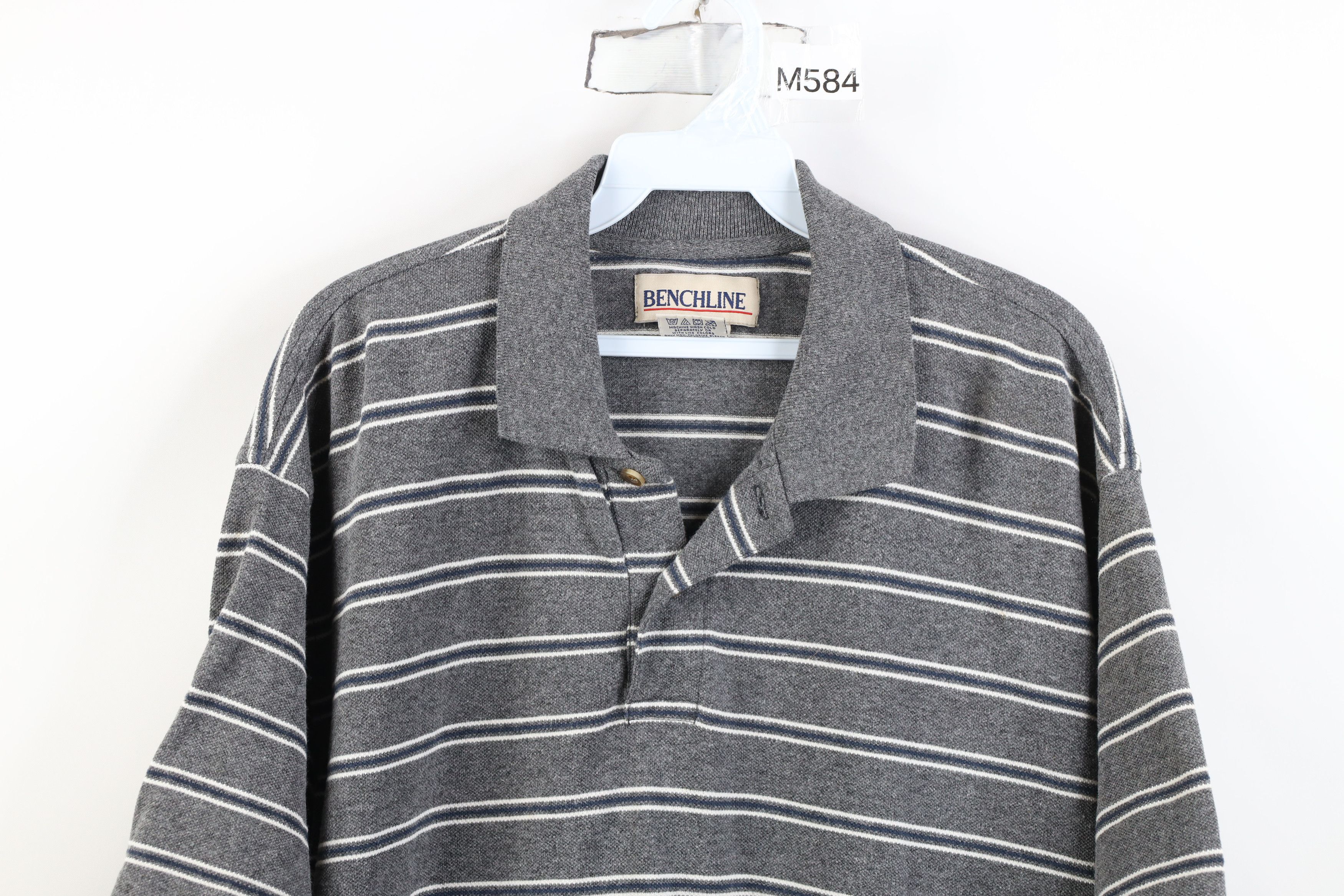 Vintage Vintage 90s Streetwear Block Cotton Knit Golf Polo Shirt Size US XL / EU 56 / 4 - 2 Thumbnail