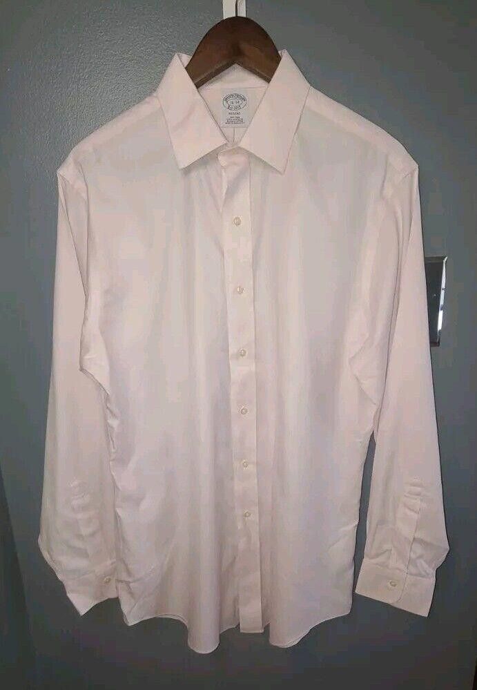Brooks Brothers Brooks Brothers Regent Slim Fit 16-34 solid pink non iron Size 38R - 1 Thumbnail