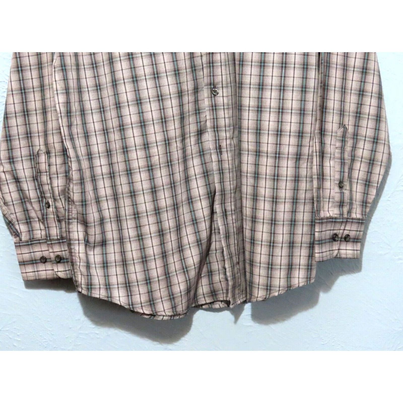 Beverly Hills Polo Club Beverly Hills Polo Club Shirt Men Brown Plaid Button-Up Long Sleeve Dress Shirt L Brown Size 42R - 2 Thumbnail