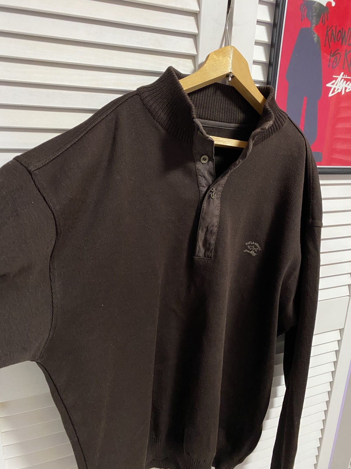 Paul & Shark × Vintage 😍 Vintage Paul Shark Zip Up Sweater 1/3 Brown Logo Size US L / EU 52-54 / 3 - 9 Thumbnail