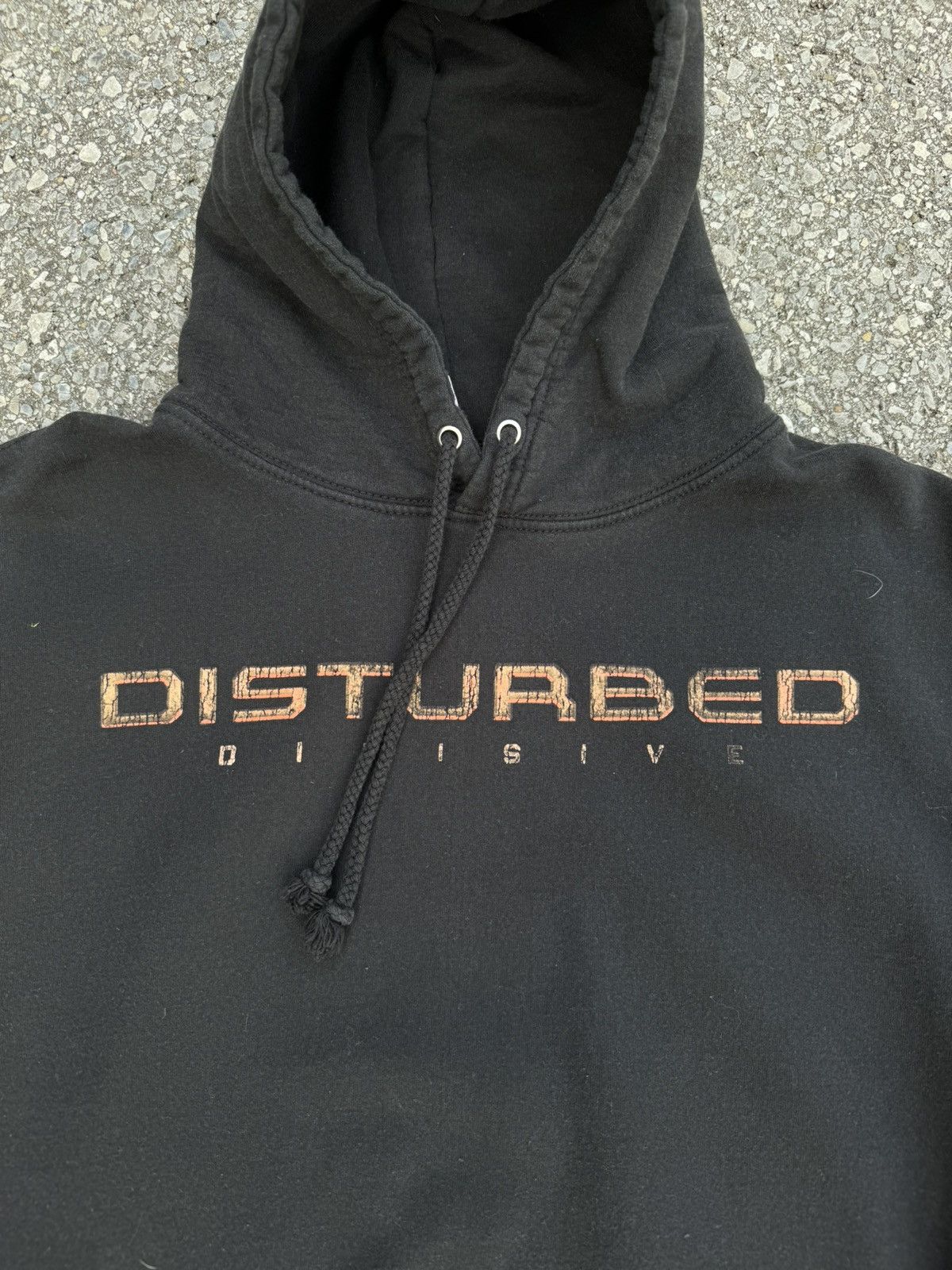 Band Tees × Japanese Brand Disturbed rock metal boxy hoodie logo y2k rap skate black Size US L / EU 52-54 / 3 - 6 Thumbnail