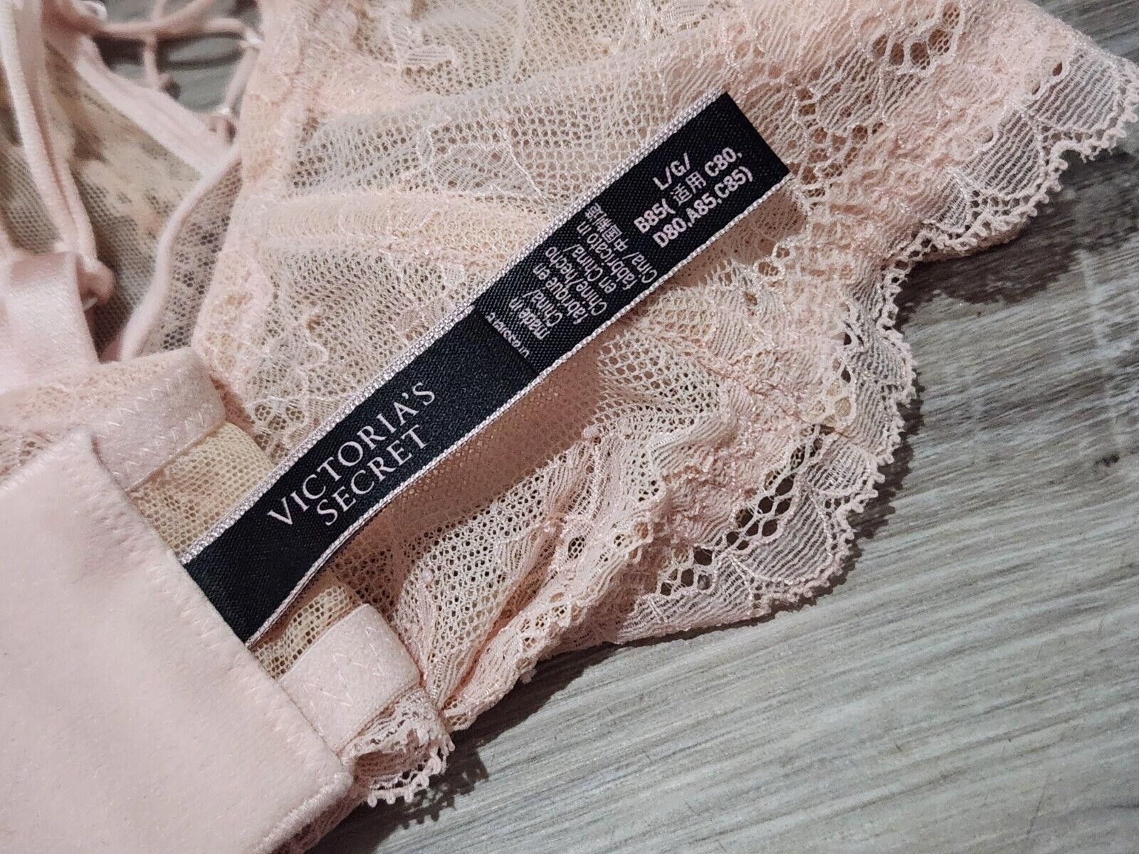 Designer Victoria Secret Bralette Large Peach Pink High Neck Lace Size ONE SIZE - 4 Thumbnail