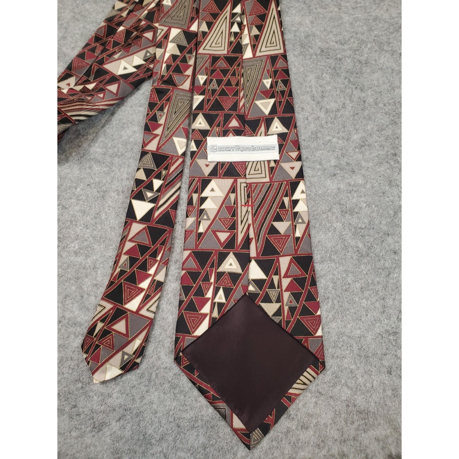 Courreges Vintage Courreges Homme Men's Silk Necktie Retro Geometric Size ONE SIZE - 3 Thumbnail
