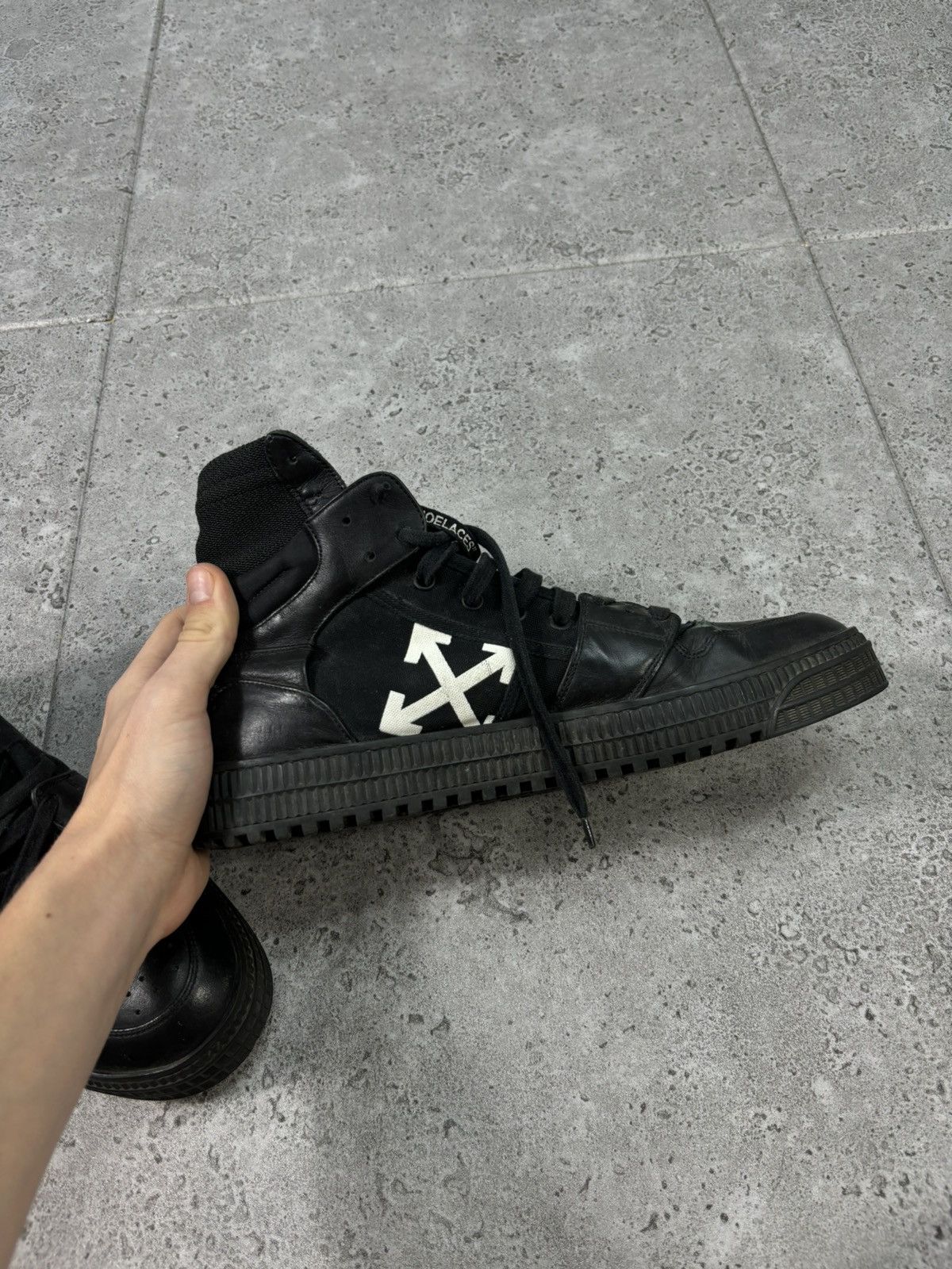 Japanese Brand × Off-White Off White Court Cup Sole 3.0 High Top Sneakers Shoes Vintage Size US 10.5 / EU 43-44 - 6 Thumbnail