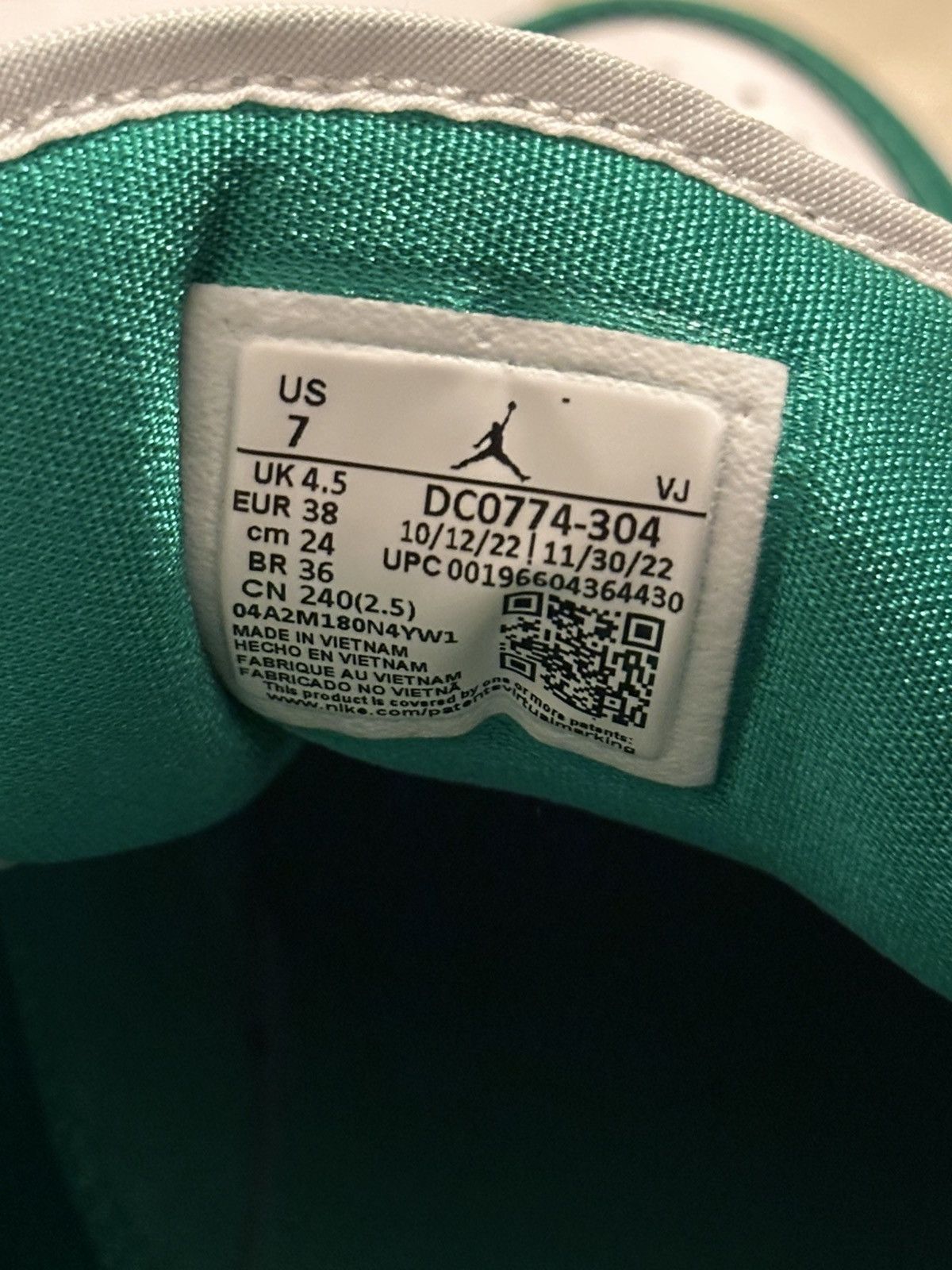 Jordan Brand Jordan 1 low aquatone 7 in women gently used Size US 7 / IT 37 - 5 Thumbnail