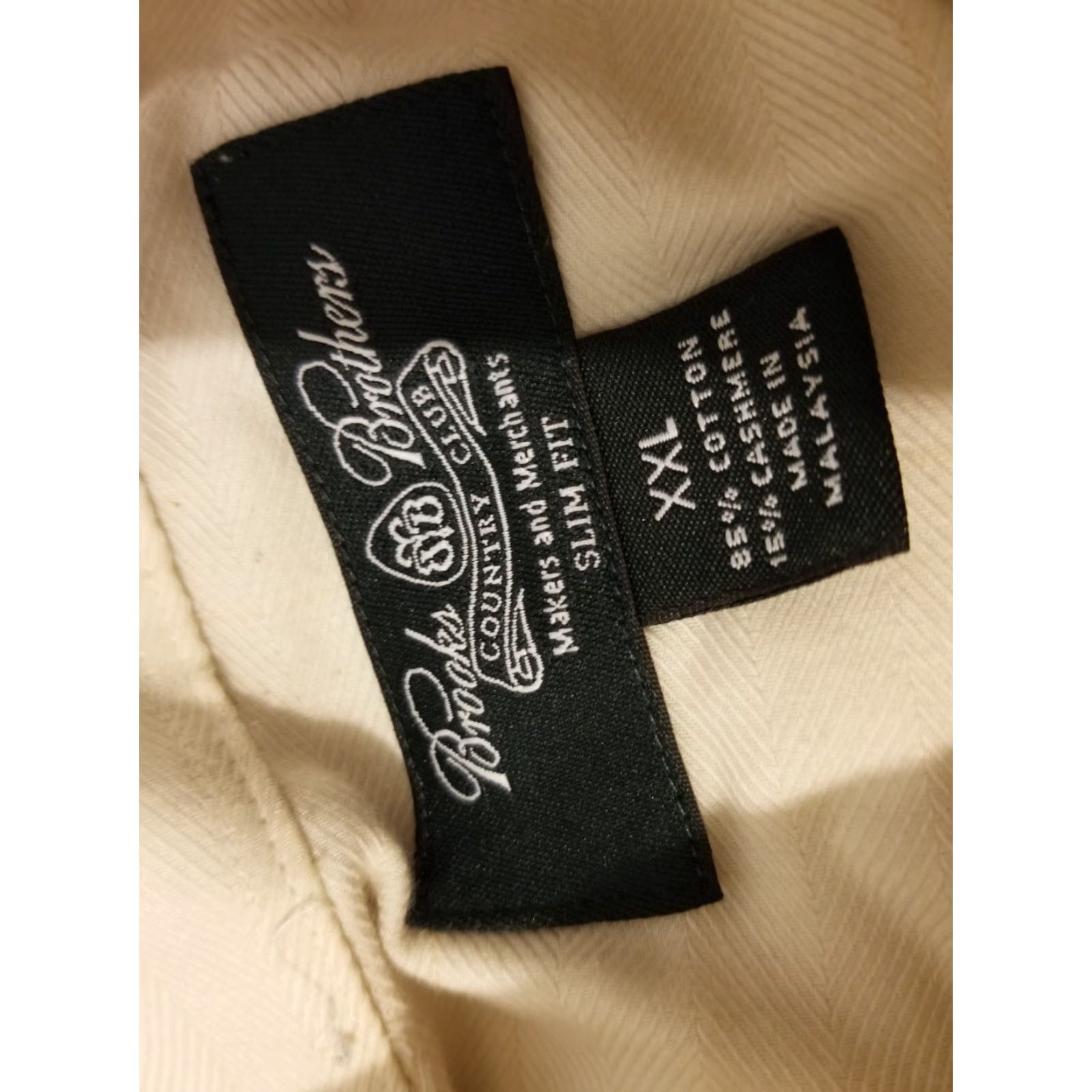 Brooks Brothers VINTAGE? Brooks Brothers Dress Shirt 2XL Beige Cotton Mens Slim Button Shirt Size 48R - 7 Thumbnail