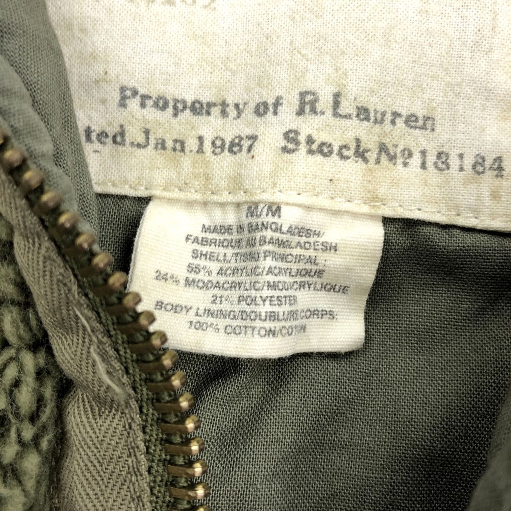 Vintage DENIM & SUPPLY RALPH LAUREN Men's M Olive Green Full Zip Fleece Jacket Coat Shirt Size US M / EU 48-50 / 2 - 4 Thumbnail