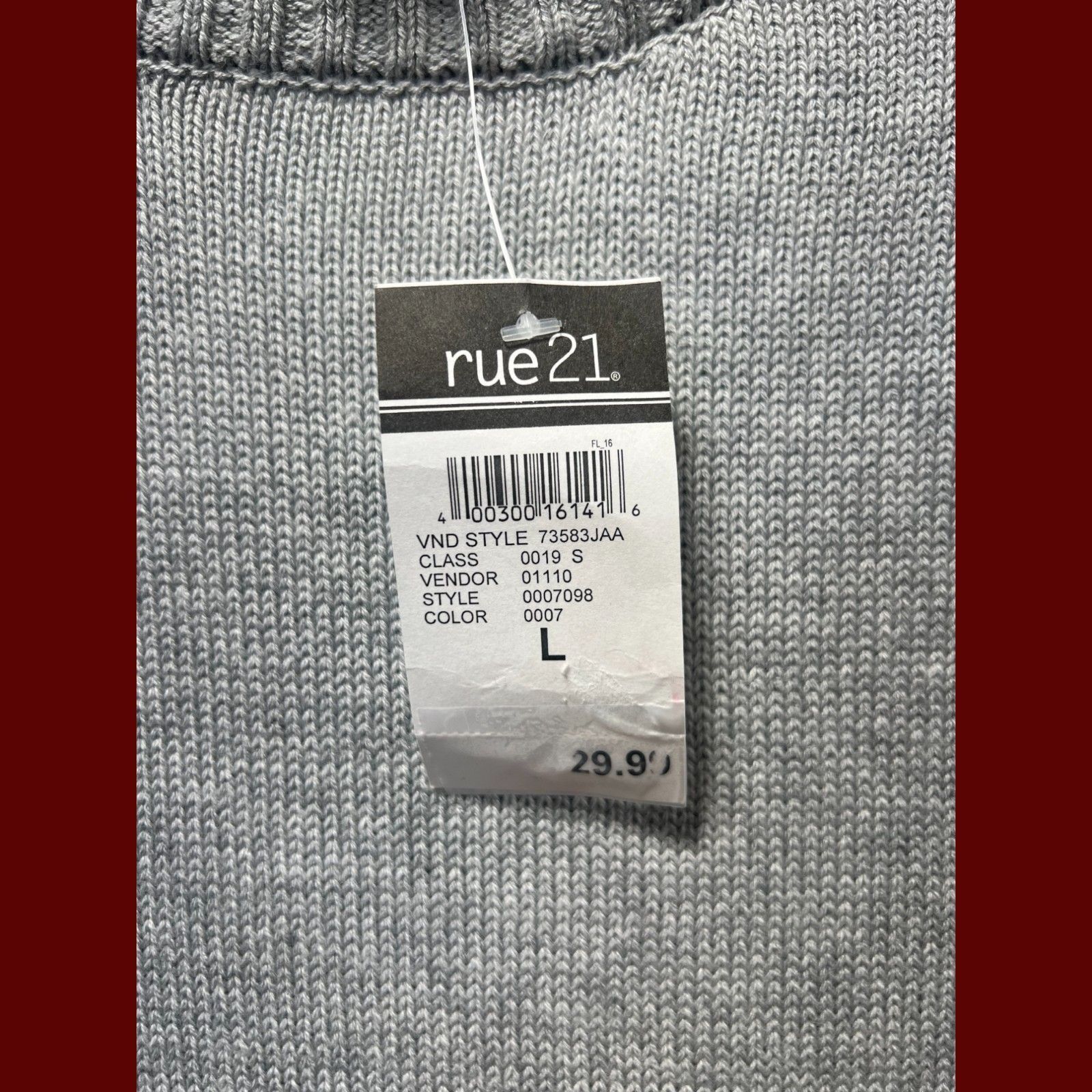 rue21 Rue 21 - Men's Casual Long Sleeve Sweatshirt - Gray - Large Size US L / EU 52-54 / 3 - 8 Thumbnail