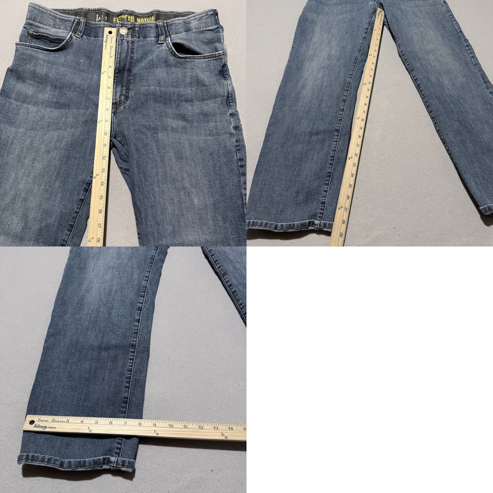 Lee Lee Jeans Men's Blue Denim Stretch Classic Straight 38x32 90s Y2K Vintage? (No) Size US 38 / EU 54 - 9 Thumbnail