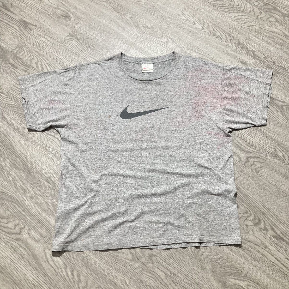 Nike 1990s Vintage Nike Center Swoosh Logo USA Tee Grey Size US XL / EU 56 / 4 - 1 Thumbnail
