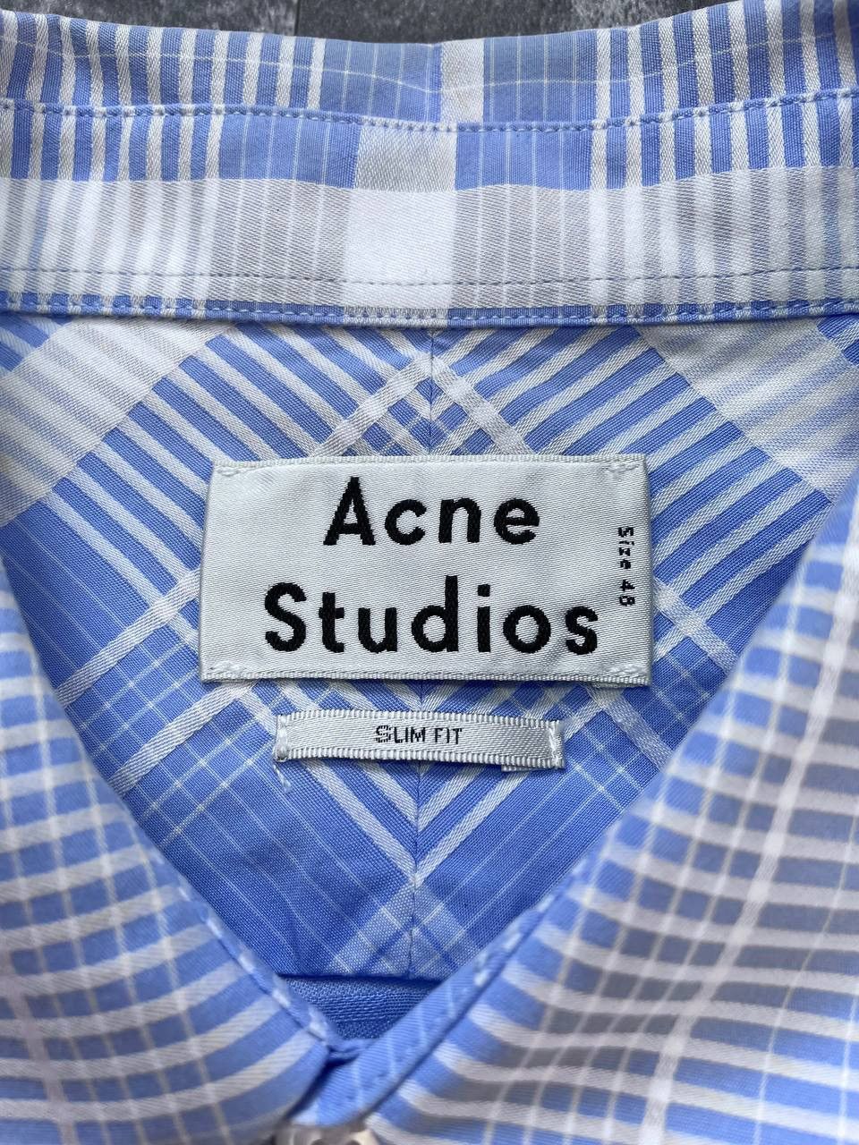 Acne Studios Vintage Acne Studios Sid Plaid Shirt White Blue Slim Fit Size US M / EU 48-50 / 2 - 4 Thumbnail