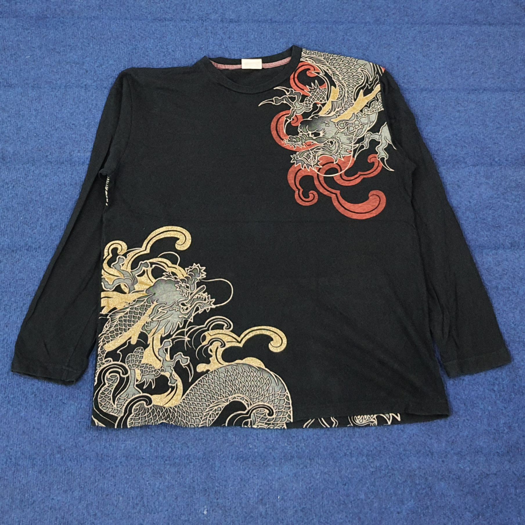 Japanese Brand Vintage Strange Heaven Dragon Tattoo Style Tshirt C276N14 Size US L / EU 52-54 / 3 - 3 Thumbnail