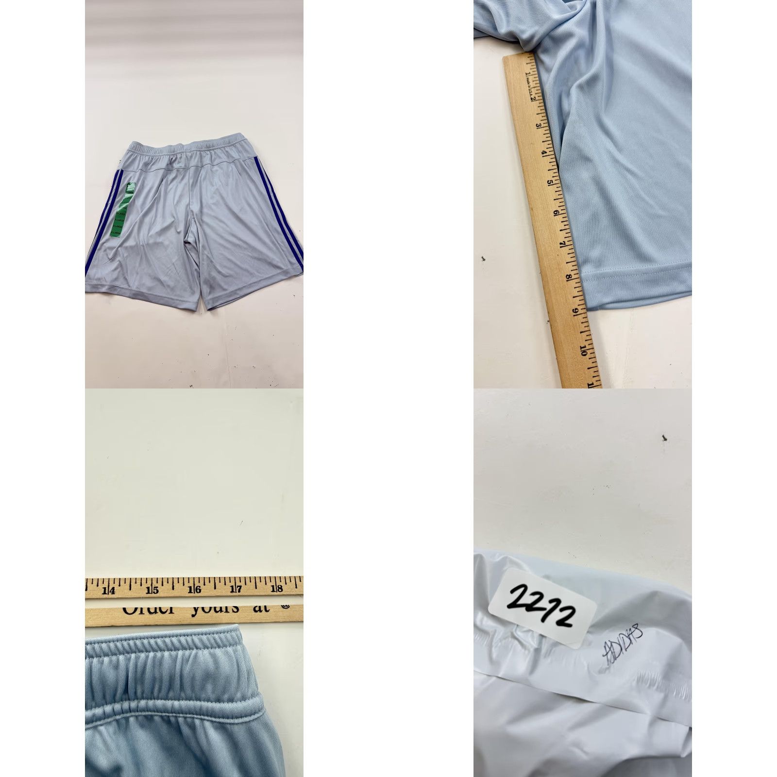 Adidas Adidas Shorts Mens XL Light Blue M Stripe Short 3-Stripes Athletic Gym Training Size US 36 / EU 52 - 8 Thumbnail
