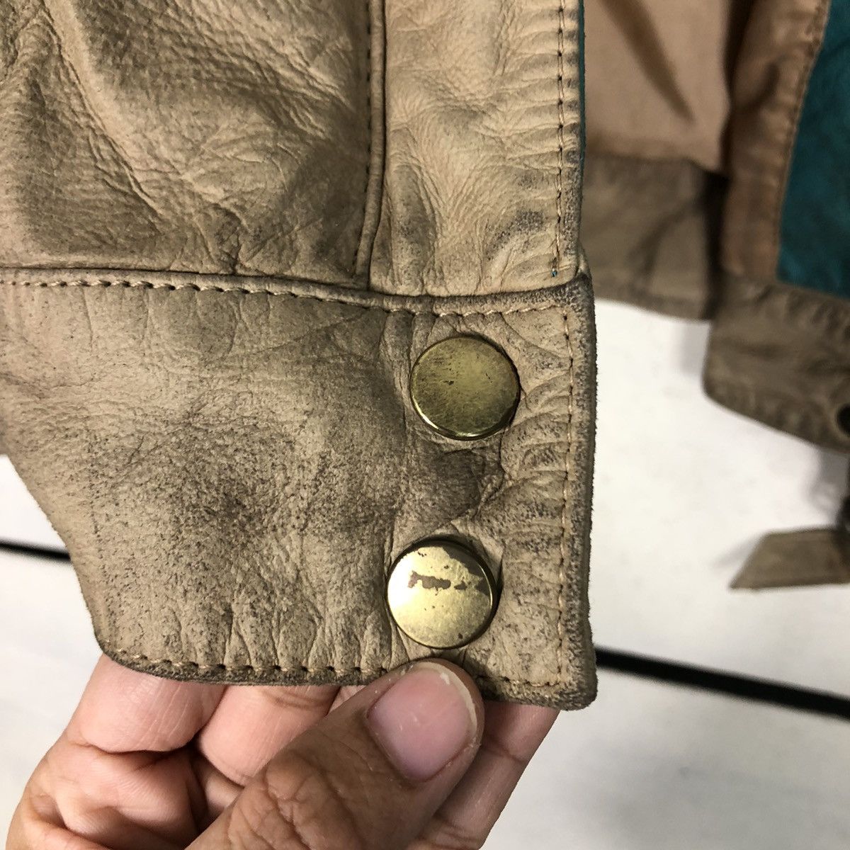 Genuine Leather × Japanese Brand × Vintage 📌Vintage Leather Biker Jacket Parfin Japan Issey Miyake Size US M / EU 48-50 / 2 - 18 Thumbnail