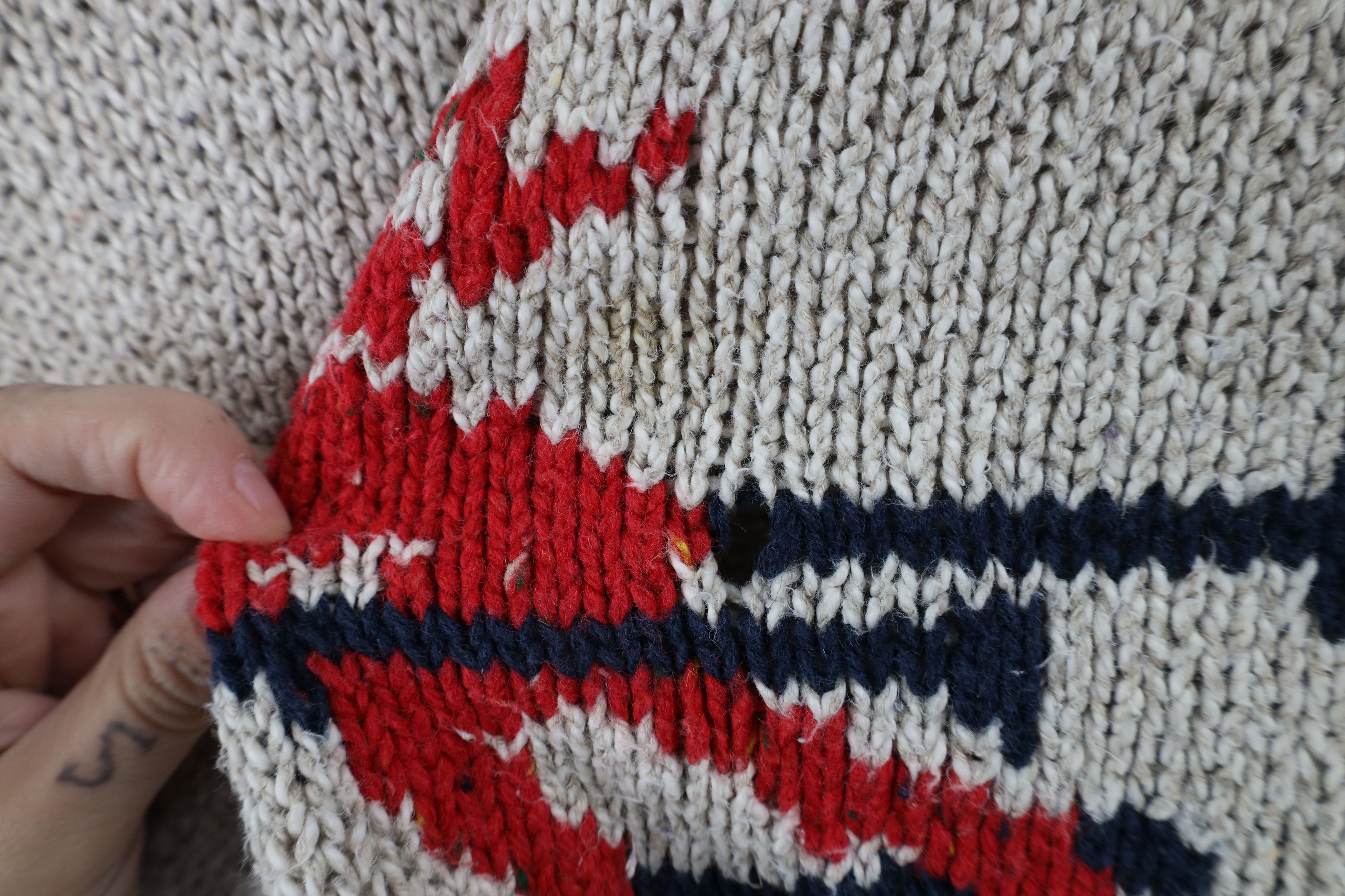 Vintage Vintage 90s Streetwear Blend Hand Knit Tree Skiing Sweater Size XXL / US 16-18 / IT 52-54 - 5 Thumbnail