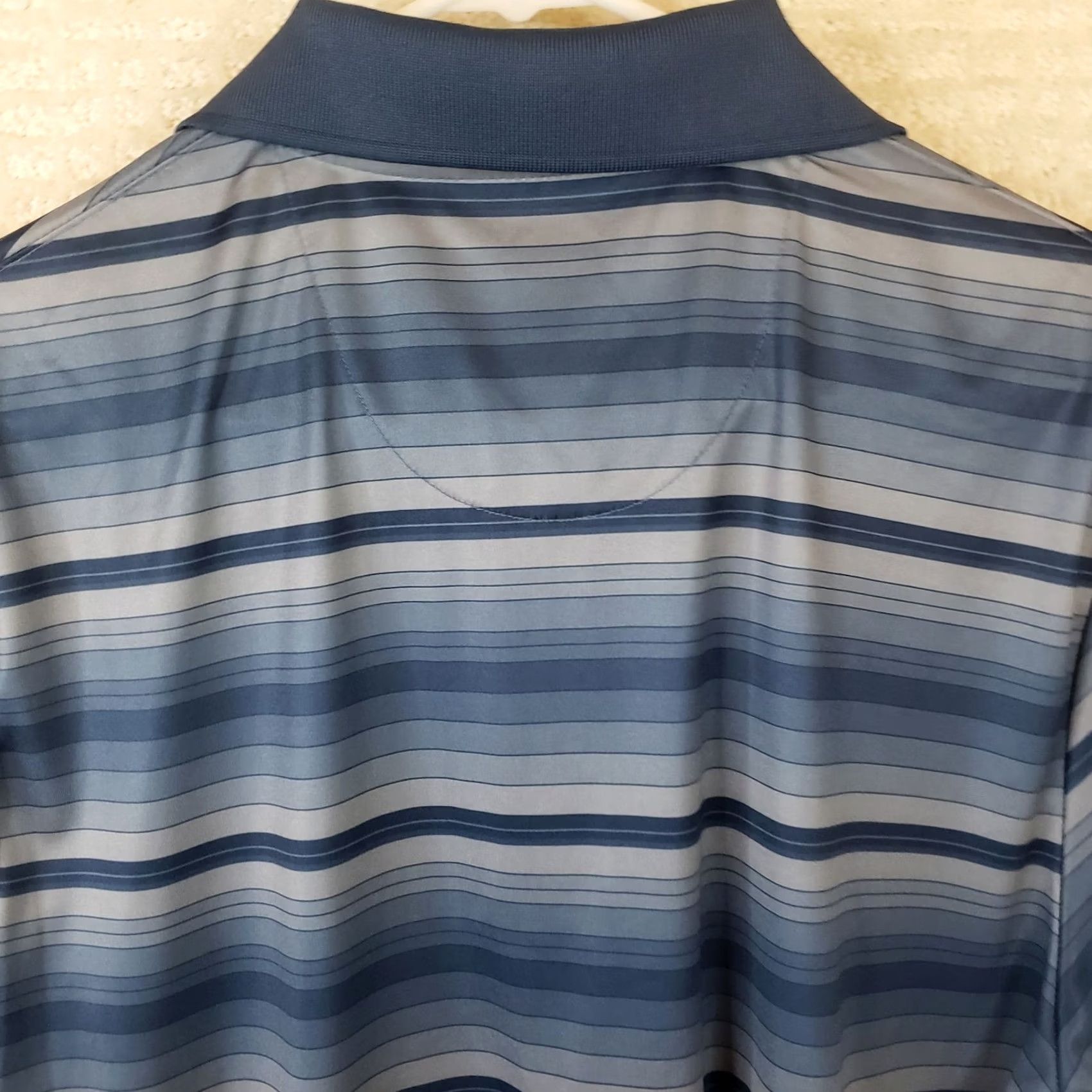 PGA Tour PGA Tour Pro Series Polo Shirt Men Blue Striped Short Sleeve Pullover Breathable 100% Polyester Golf Shirt M Regular Size US M / EU 48-50 / 2 - 7 Thumbnail