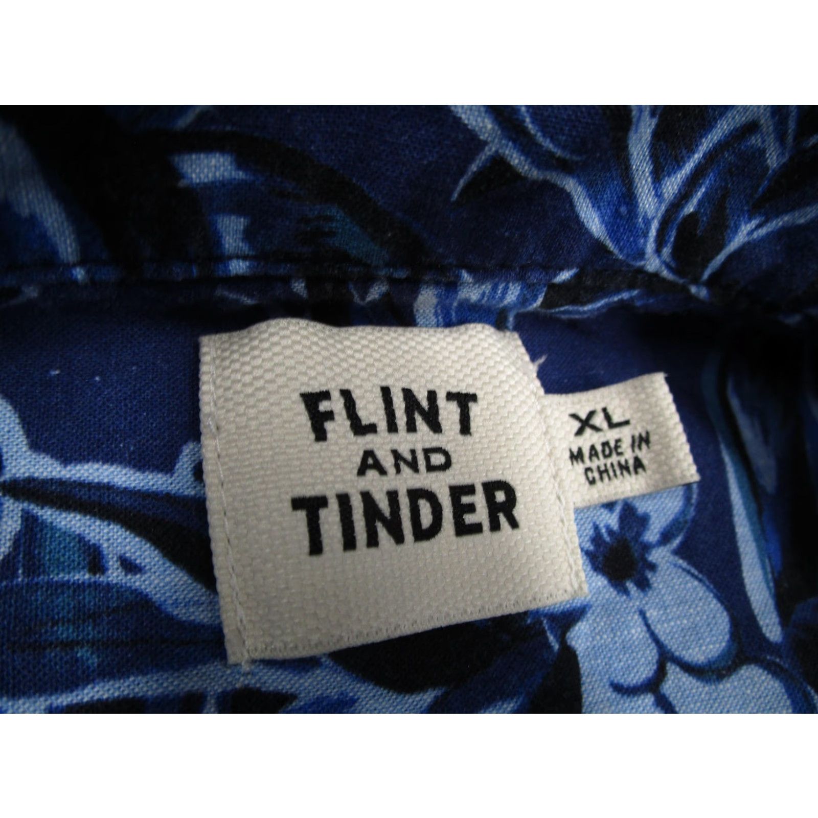 Flint And Tinder Flint and Tinder Shirt Mens XL Blue Floral Linen Cotton Hawaiian Button Up Size US XL / EU 56 / 4 - 2 Thumbnail
