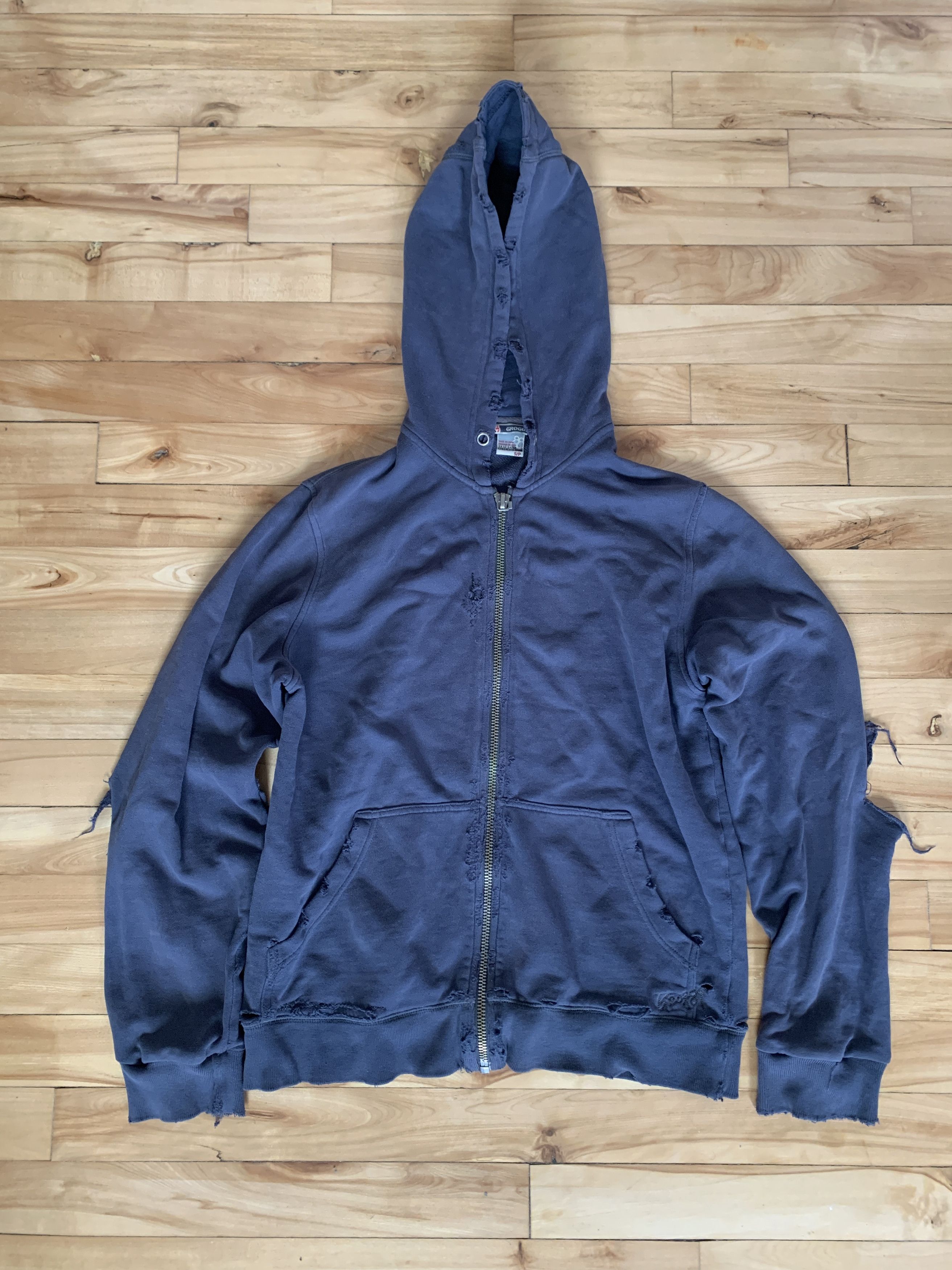 Vintage Distressed Zip Hoodie Size US S / EU 44-46 / 1 - 1 Thumbnail