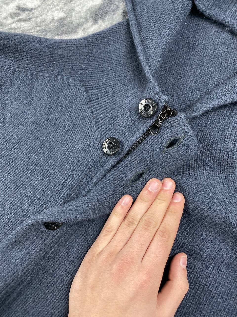 Stone Island Vintage Stone Island Knit Wool Sweater Full Zip Hooded Men Size US L / EU 52-54 / 3 - 9 Thumbnail