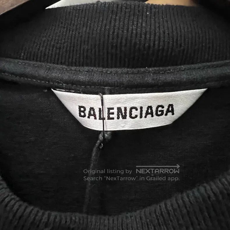 Balenciaga Balenciaga Black Collar Printed Logo Long Sleeve Sweatshir Size US S / EU 44-46 / 1 - 3 Thumbnail