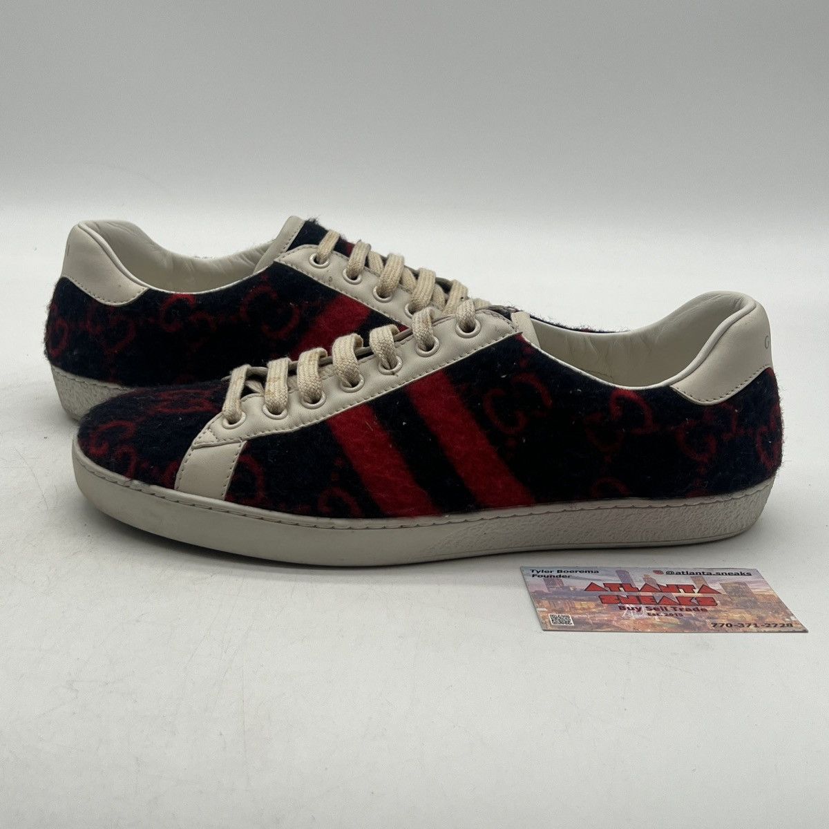 Gucci GUCCI GG TERRY CLOTH MONOGRAM VELVET SNEAKERS Size US 7 / EU 40 - 1 Thumbnail