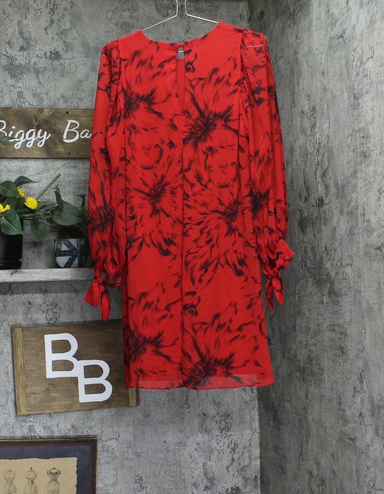 Calvin Klein Nwt Calvin Klein Sheer Jewel Neck Shift Dress Red / Black 6 Size M / US 6-8 / IT 42-44 - 2 Thumbnail