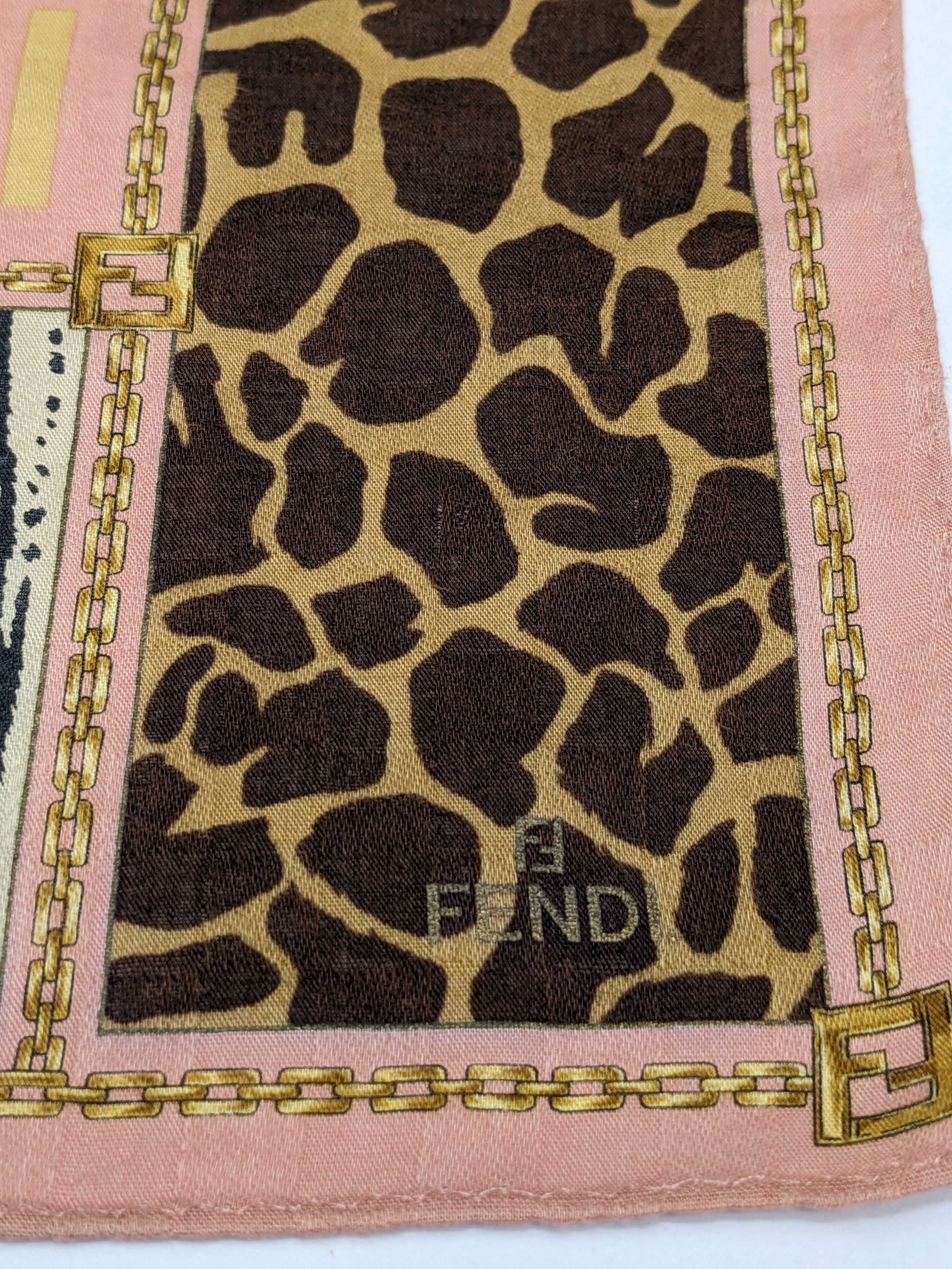 Fendi Fendi Silk Patchwork Animal Leopard Zebra Cow Gold Chain Size ONE SIZE - 2 Thumbnail