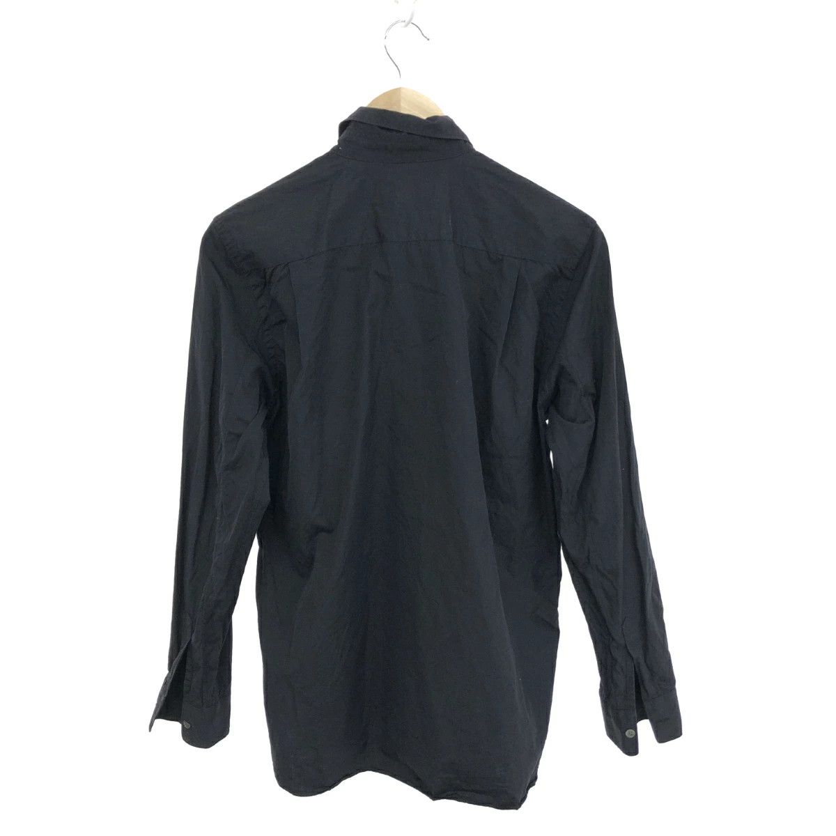 Comme des Garcons SHIRT Shirt Drawstring Long Sleeve Plain Button Up Cotton Black Size US S / EU 44-46 / 1 - 2 Thumbnail