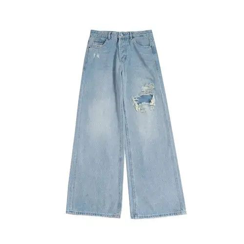 Designer × Japanese Brand × Jean Y2K Ripped Flare Baggy Jeans Size US 32 / EU 48 - 4 Thumbnail
