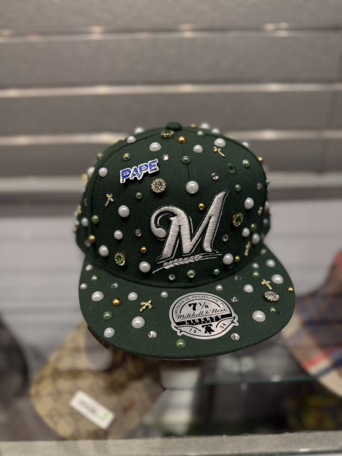 Other PAPE Fitted Hat Stone Crystal Brand New 7 1/8 Size ONE SIZE - 3 Thumbnail