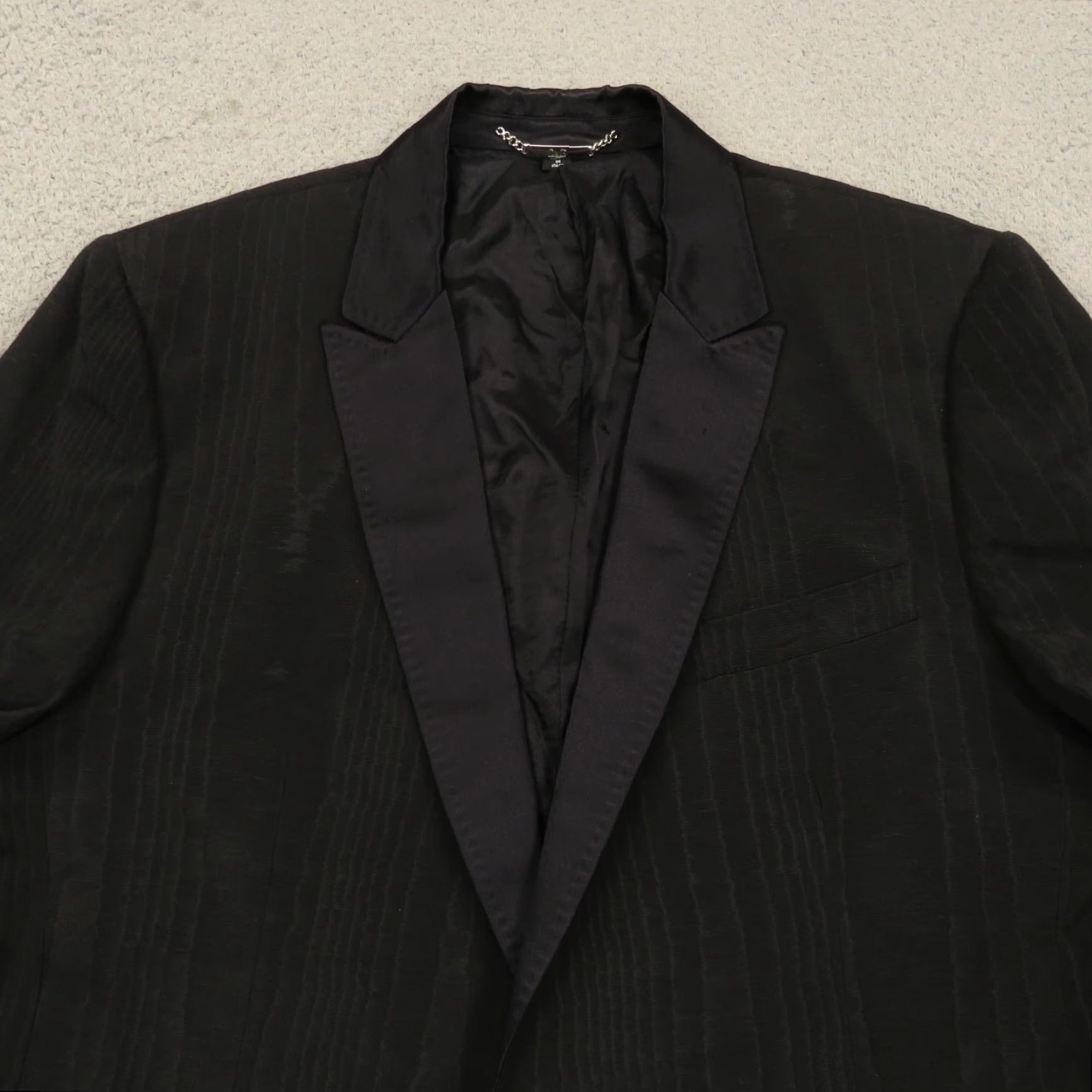 Dolce & Gabbana Dolce&Gabbana Blazer 42R Silk Acetate Formal Dinner Woodgrain Print Jacket Coat Men Regular Black Geometric Peak Lapel Vintage N/A Size 42R - 4 Thumbnail