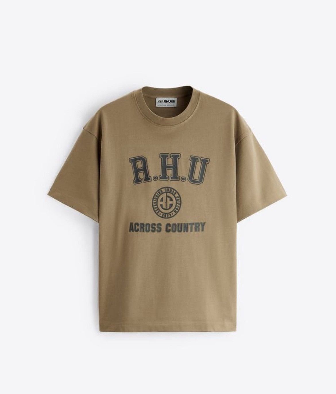 Rhude × Zara RHUDE x Zara NEW T-Shirt taupe brown shirt logo SIZE M Size US M / EU 48-50 / 2 - 6 Thumbnail