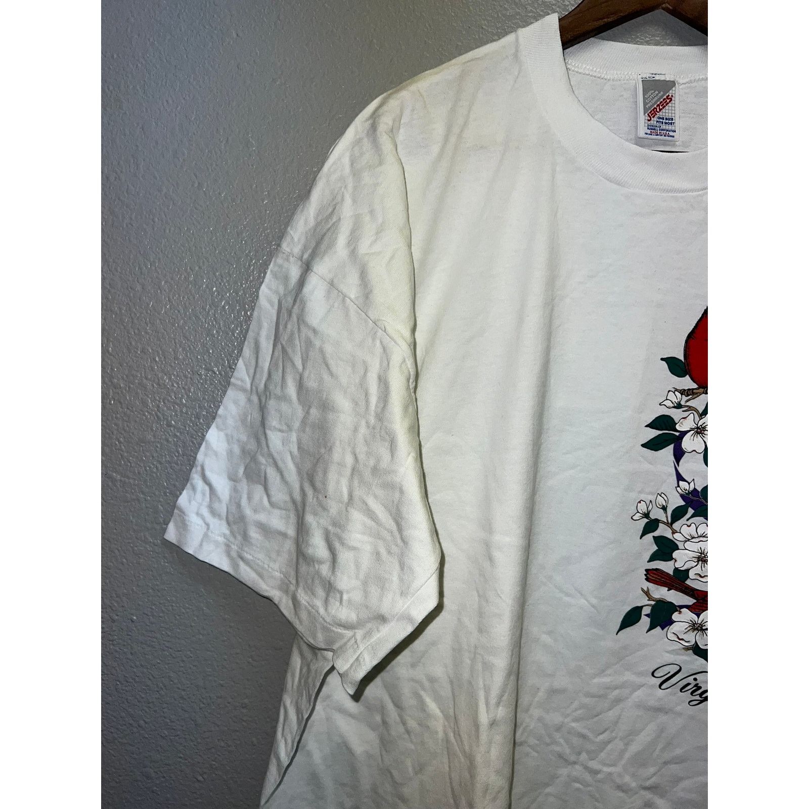 Jerzees Vintage Sleeper Shirt Virginia Cardinal Sleep Shirt 90s OSFA Size US XL / EU 56 / 4 - 4 Thumbnail
