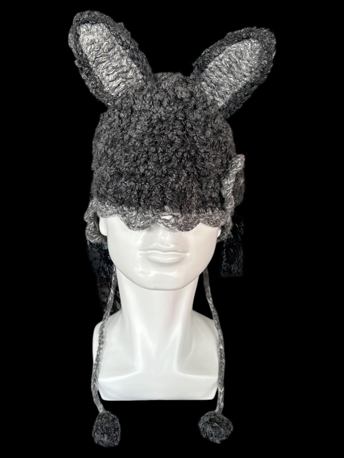 Japanese Brand × Kapital × Vintage Bunny Horn Devil Crochet Knitted Beanie Hats Rare☠️🎌 Size ONE SIZE - 1 Thumbnail