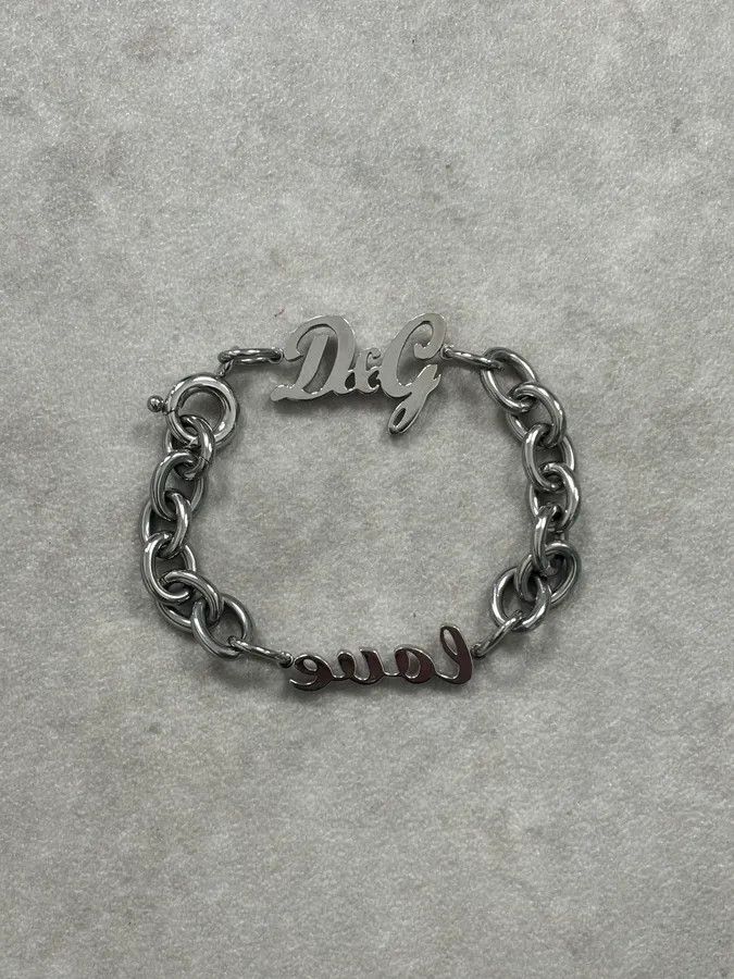 Dolce & Gabbana AW2005 Dolce & Gabbana Silver Metal Chain Logo Bracelet Size ONE SIZE - 4 Thumbnail
