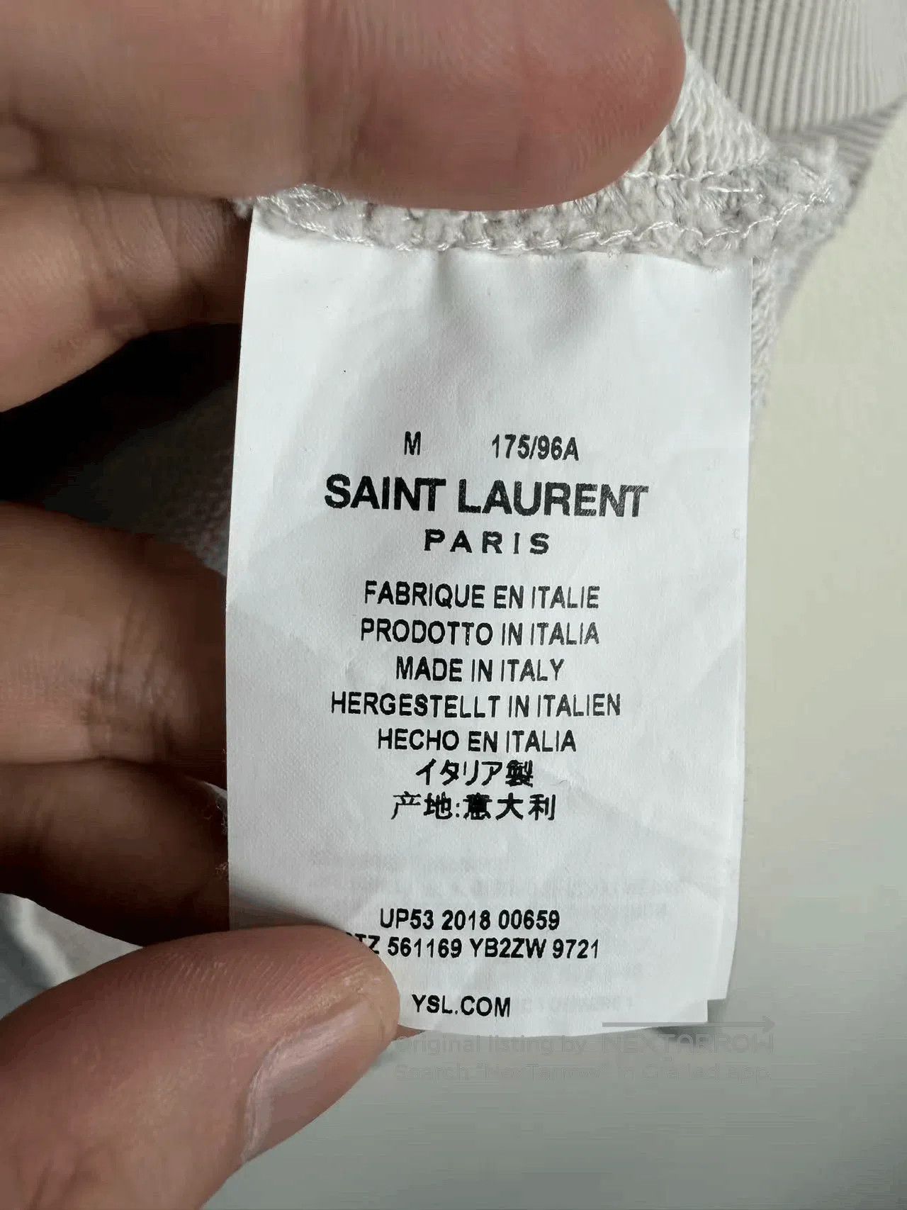Saint Laurent Paris Saint Laurent YSL Distressed Logo Hoodie. Size US M / EU 48-50 / 2 - 3 Thumbnail