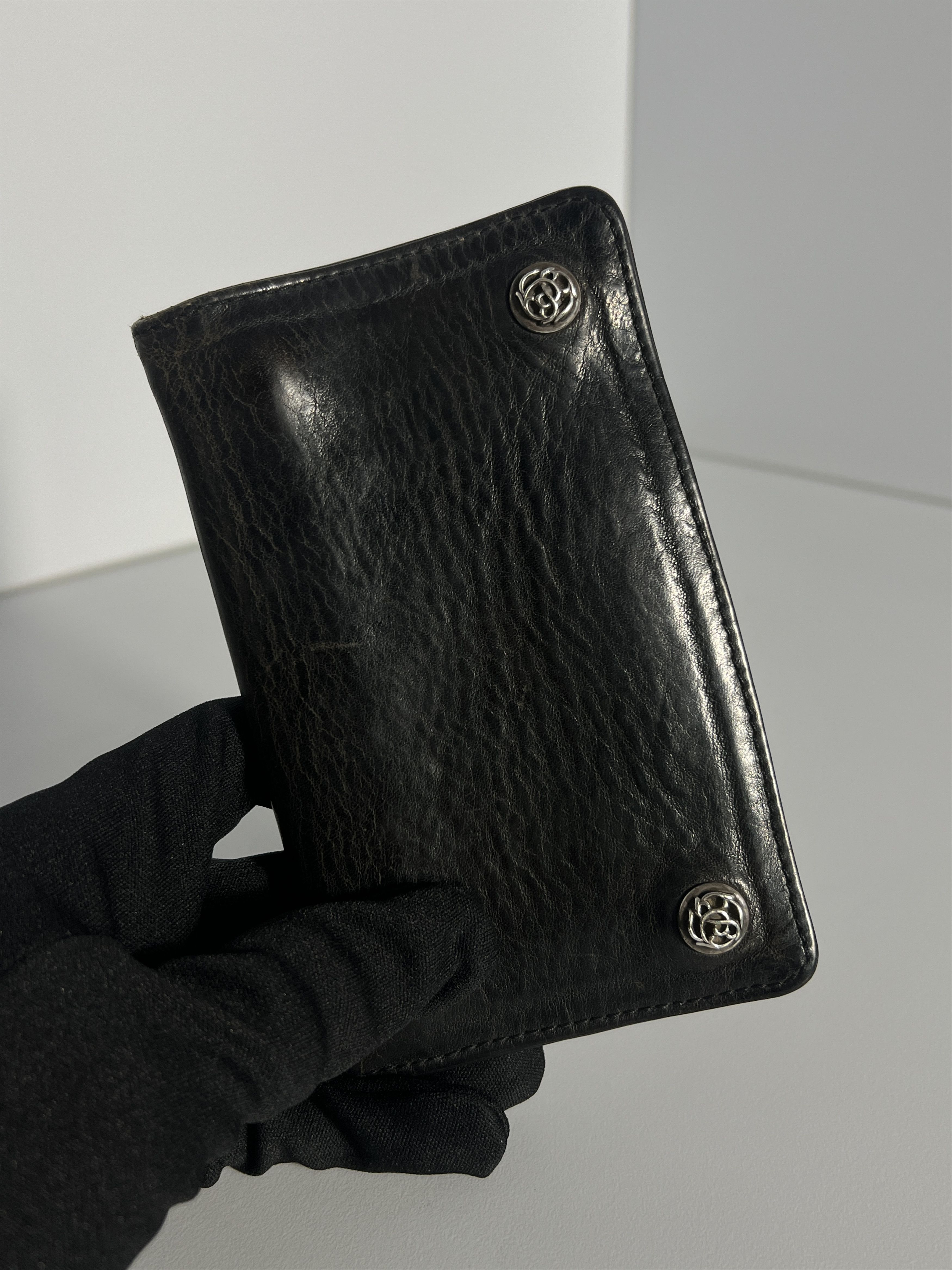 Chrome Hearts Chrome Hearts Leather Snap Wallet Silver Buttons Black Size ONE SIZE - 2 Thumbnail