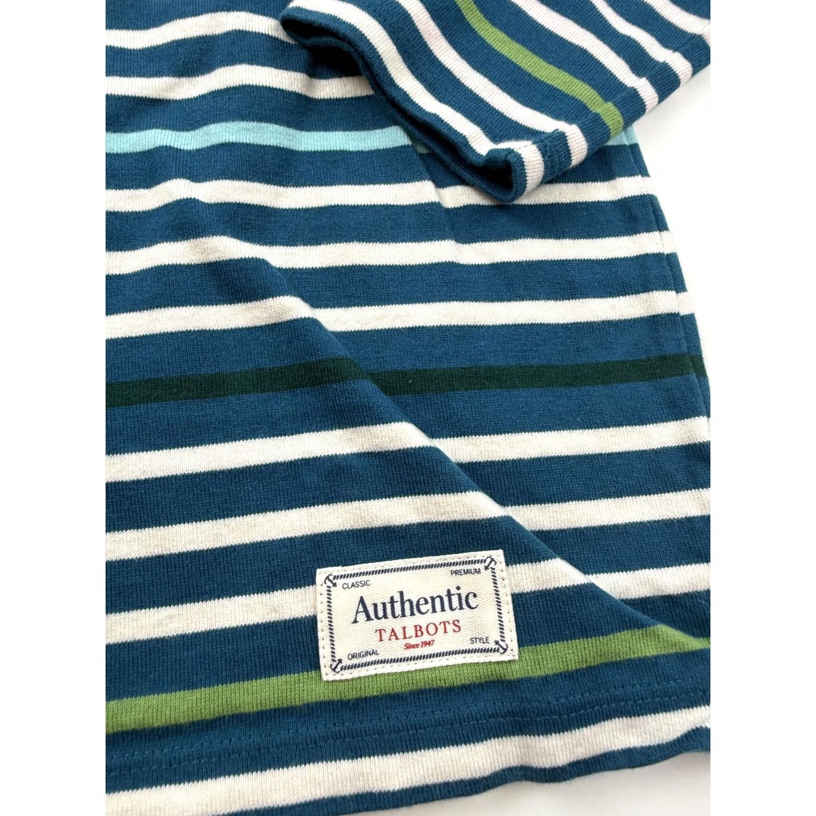 Talbots Talbots Shirt Womens Small Blue Stripe Boat Neck Long Sleeve Cotton Top Size S / US 4 / IT 40 - 2 Thumbnail