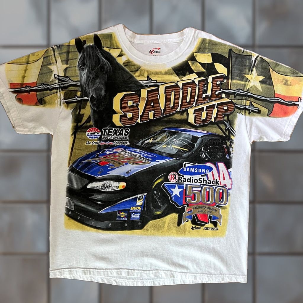 NASCAR Vintage Nascar RadioShack 500 Shirt L White Nascar Shirt Mens 90s Cars USA Print Tee Size US L / EU 52-54 / 3 - 1 Thumbnail