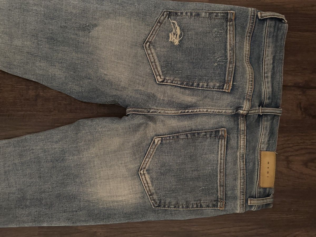 MNML Distressed Stretch Denim Blue Jeans Size US 31 - 4 Thumbnail