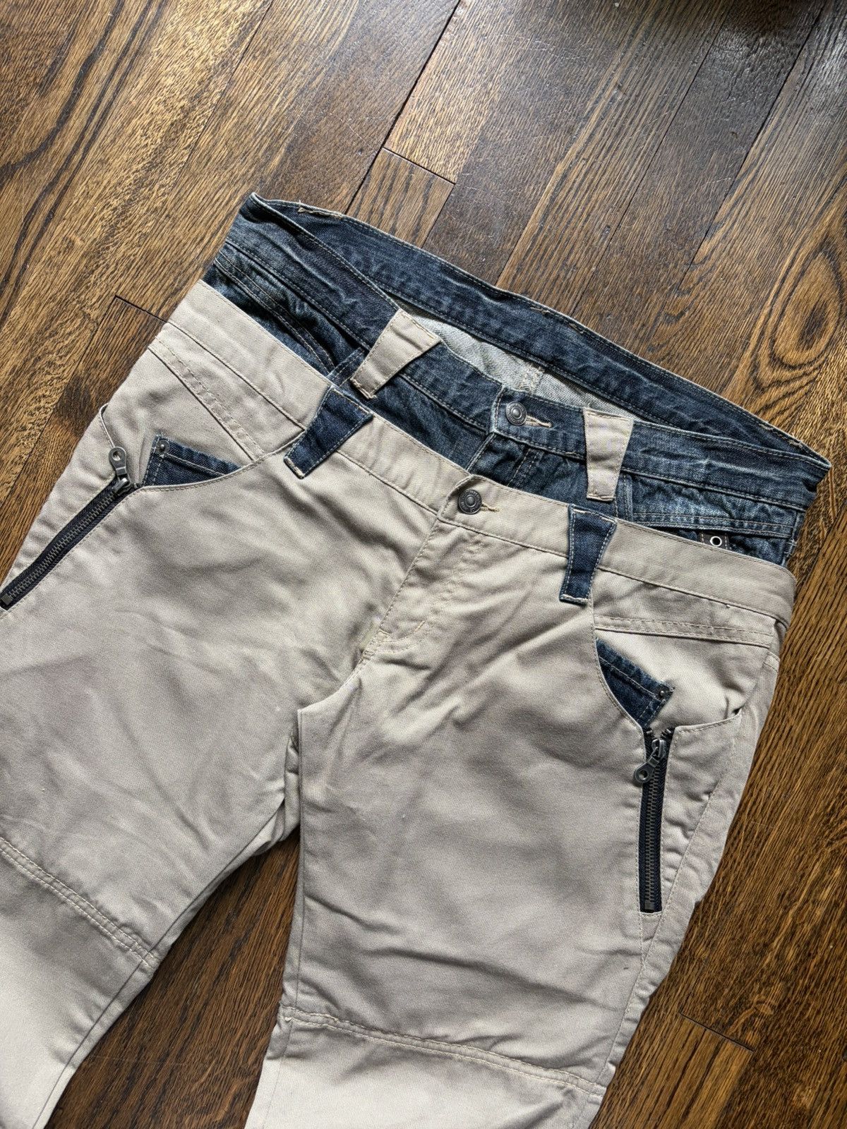 PPFM PPFM Double waisted khaki dark wash denim jeans Size US 32 / EU 48 - 3 Thumbnail