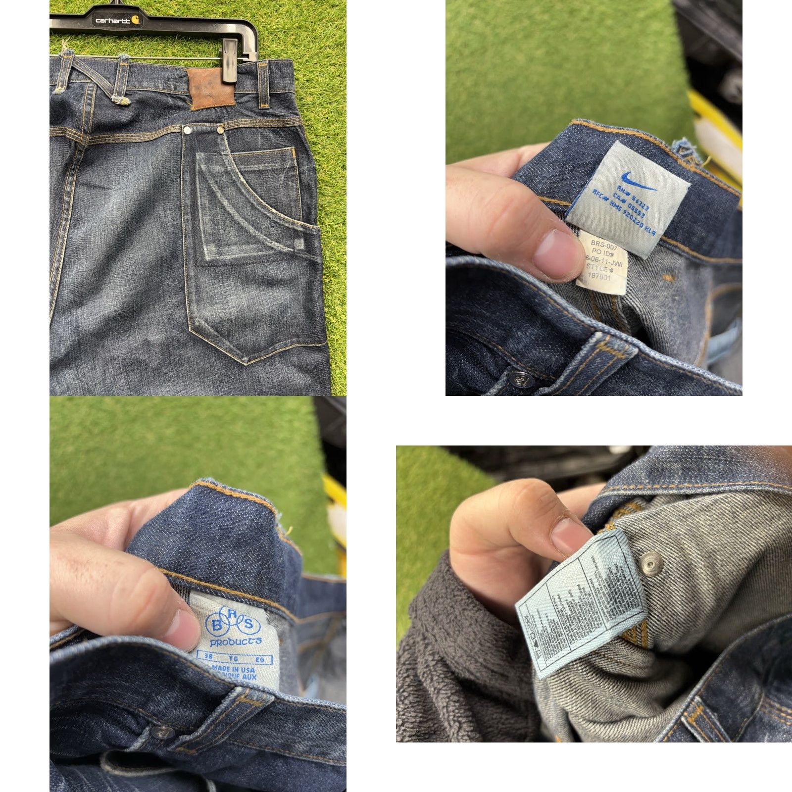 Nike VINTAGE Nike Jeans 38 Blue Denim Straight Mens Baggy 90s BRS Jordan Nike Blue Ribbon Sports Jeans Mens 38 Baggy Denim 90s Y2K Size US 38 / EU 54 - 8 Thumbnail