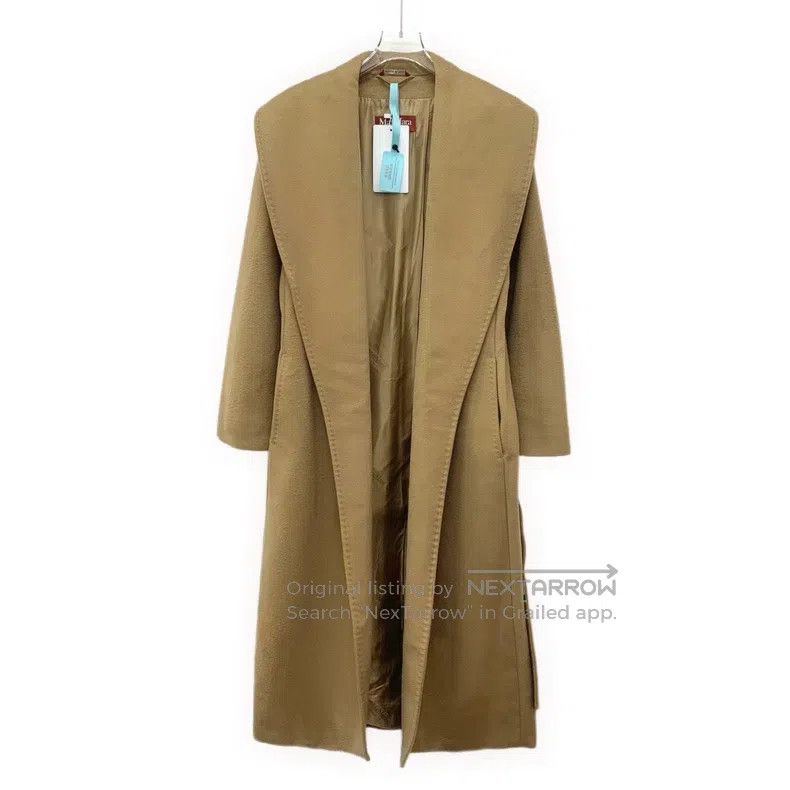 Max Mara Max Mara Brown Woolen Belted Long Sleeve Coat Size S / US 4 / IT 40 - 1 Thumbnail