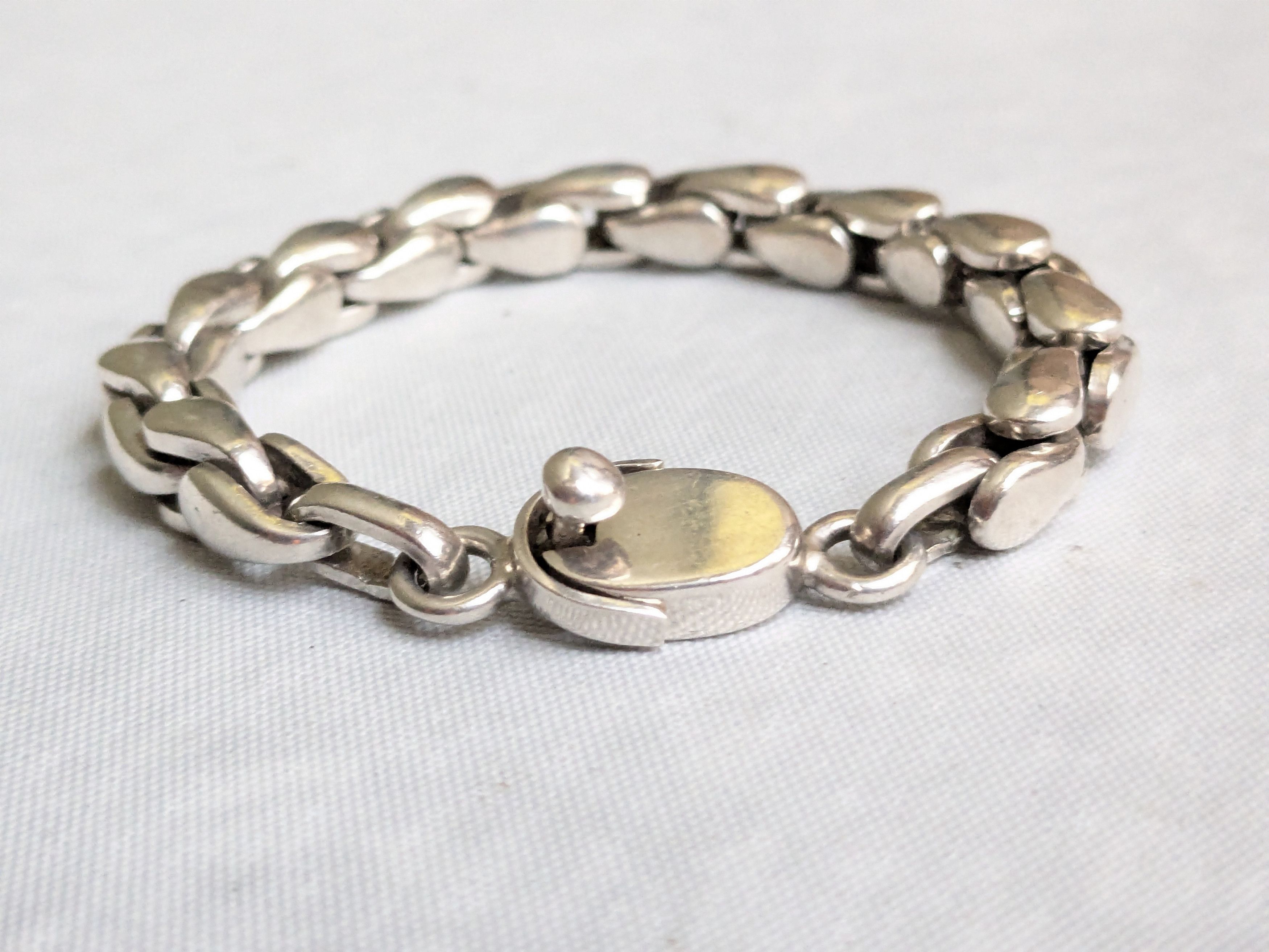 Jewelry Vintage Sterling Silver Bracelet Box Link Wheat Foxtail 6.5" Size ONE SIZE - 6 Thumbnail