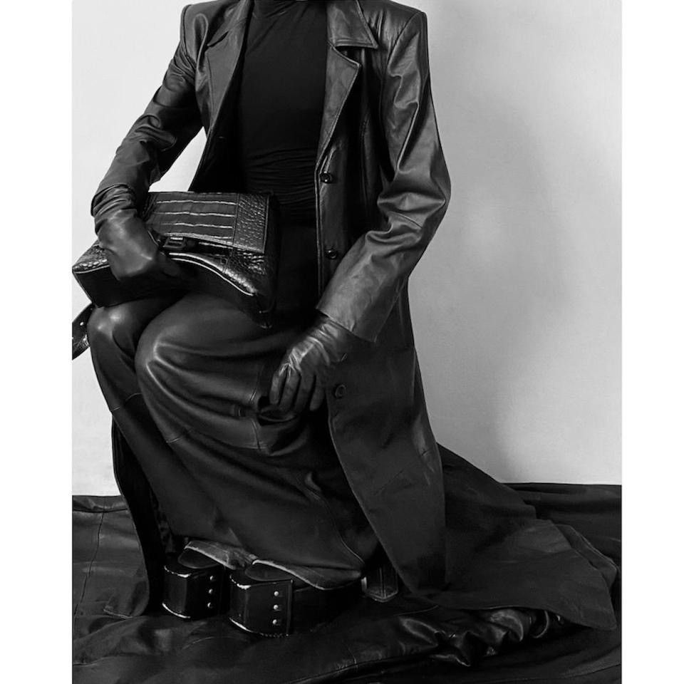 Vintage Super long Avant Garde Matrix leather maxi coat Size M / US 6-8 / IT 42-44 - 2 Thumbnail