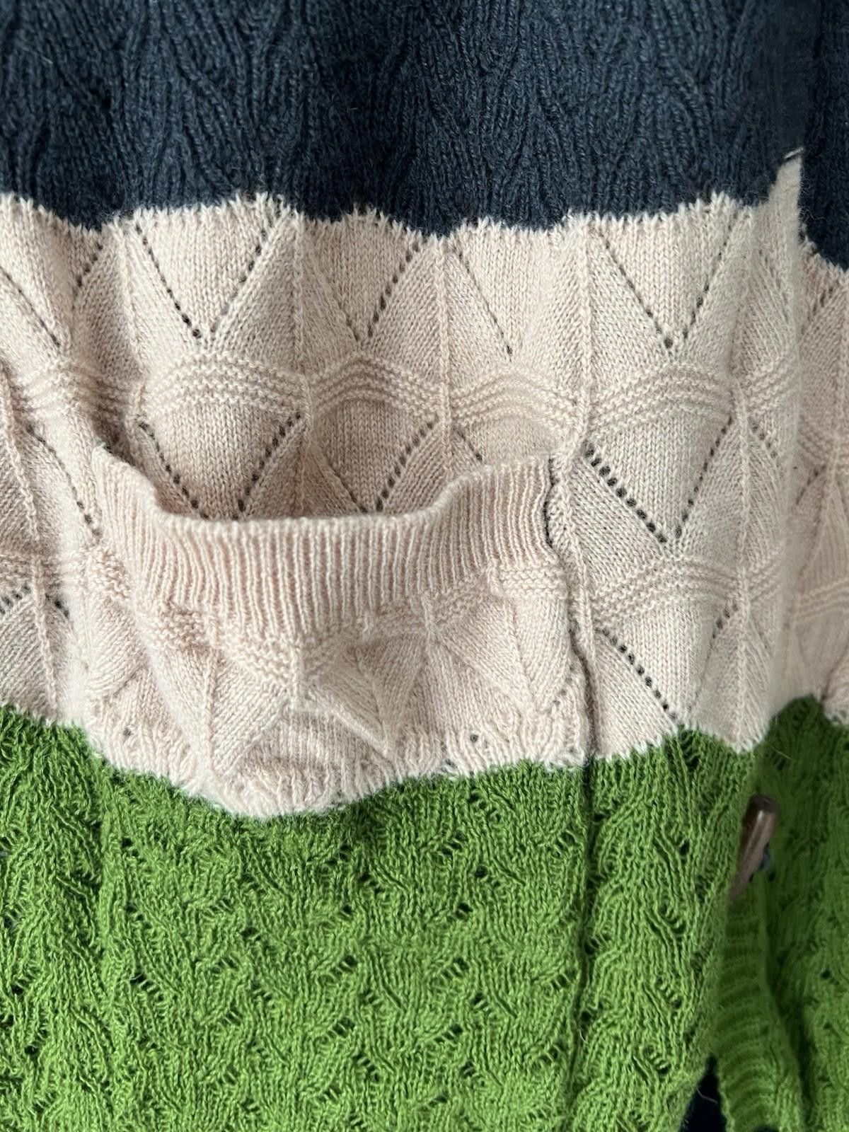 Designer Soolinen Multi Color Block Cardigan Sz L-XL Size L / US 10 / IT 46 - 2 Thumbnail