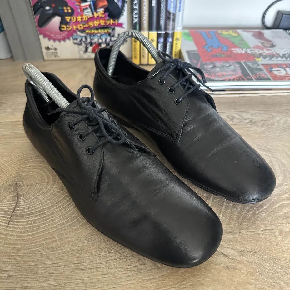 Prada Authentic Vintage Prada Black Leather Lace Up Shoes Size US 5.5 / EU 38 - 1 Thumbnail