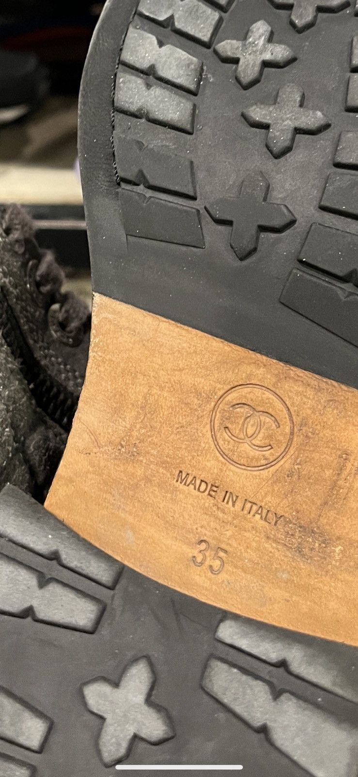 Chanel CHANEL Suede Quilted Combat Boots Size US 5 / IT 35 - 10 Thumbnail