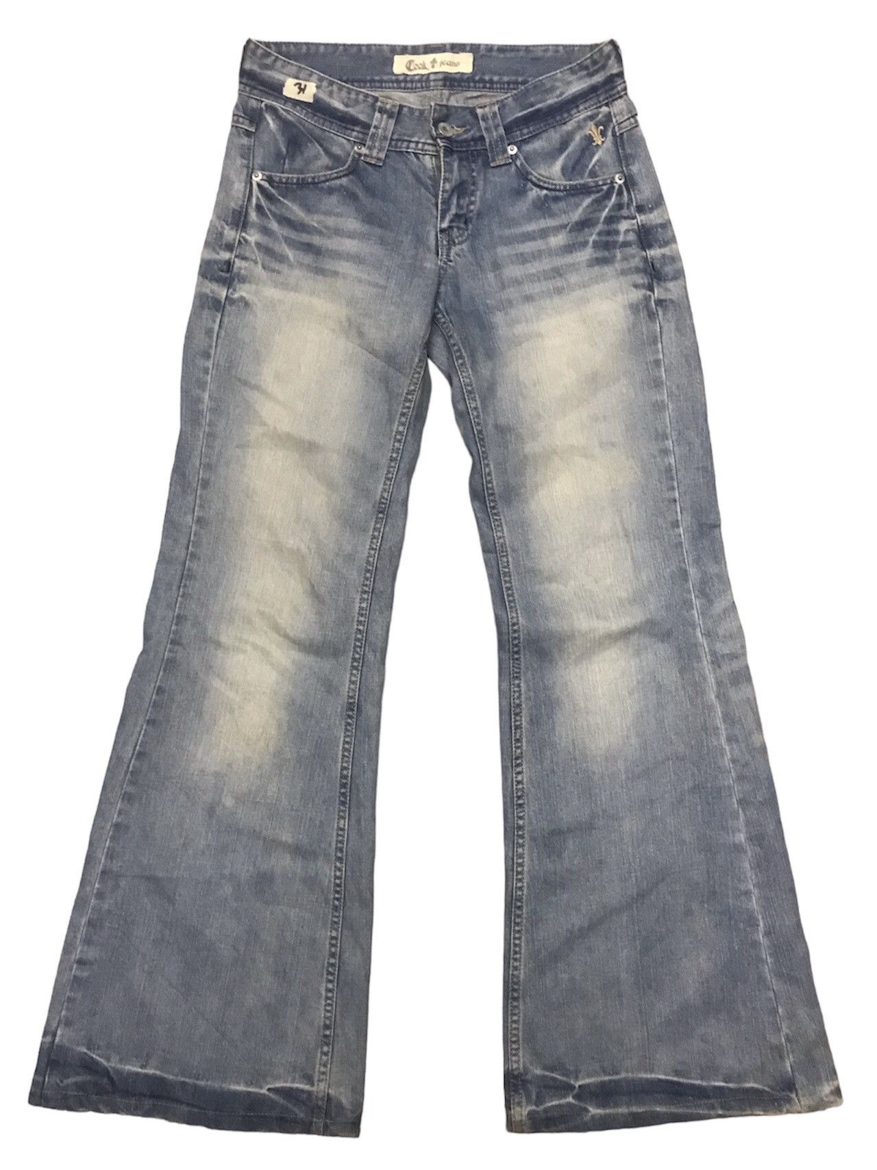 image of If Six Was Nine x Le Grande Bleu L G B Cook Jeans - Flare!! High Rise Wide Leg Stone Wash Jeans in 